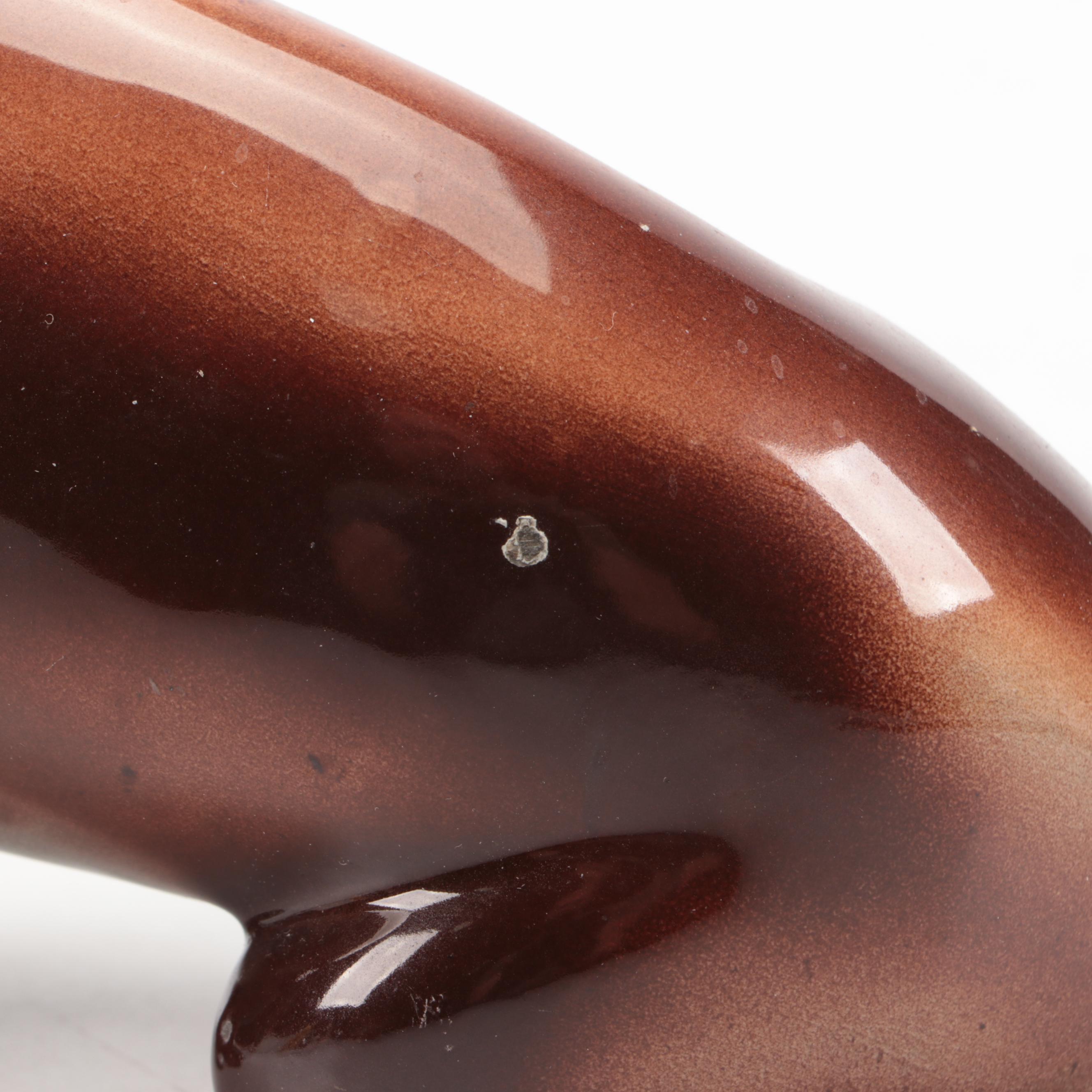 Dachshund Porcelain Figure with Esco Wood Parallel Ruler