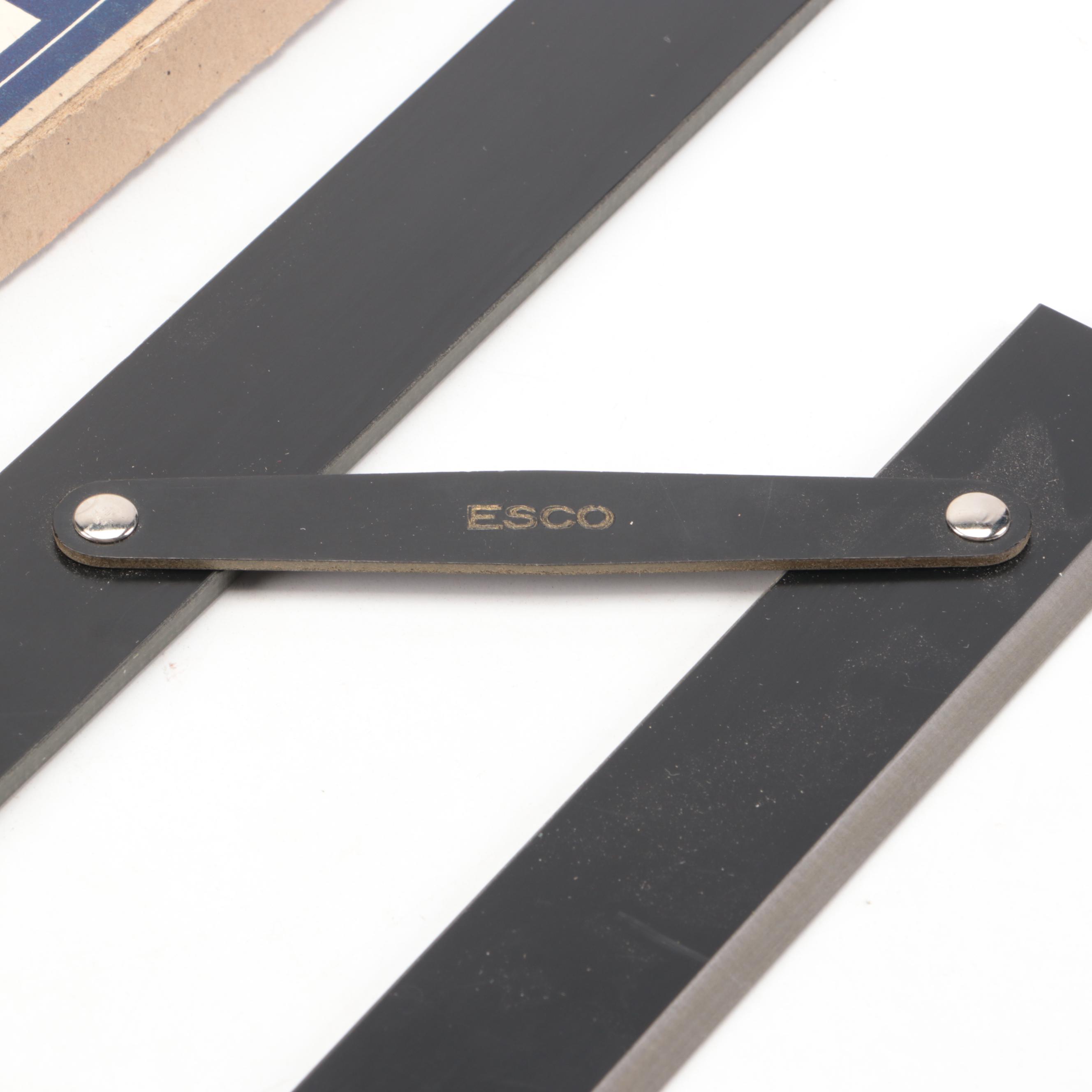 Dachshund Porcelain Figure with Esco Wood Parallel Ruler