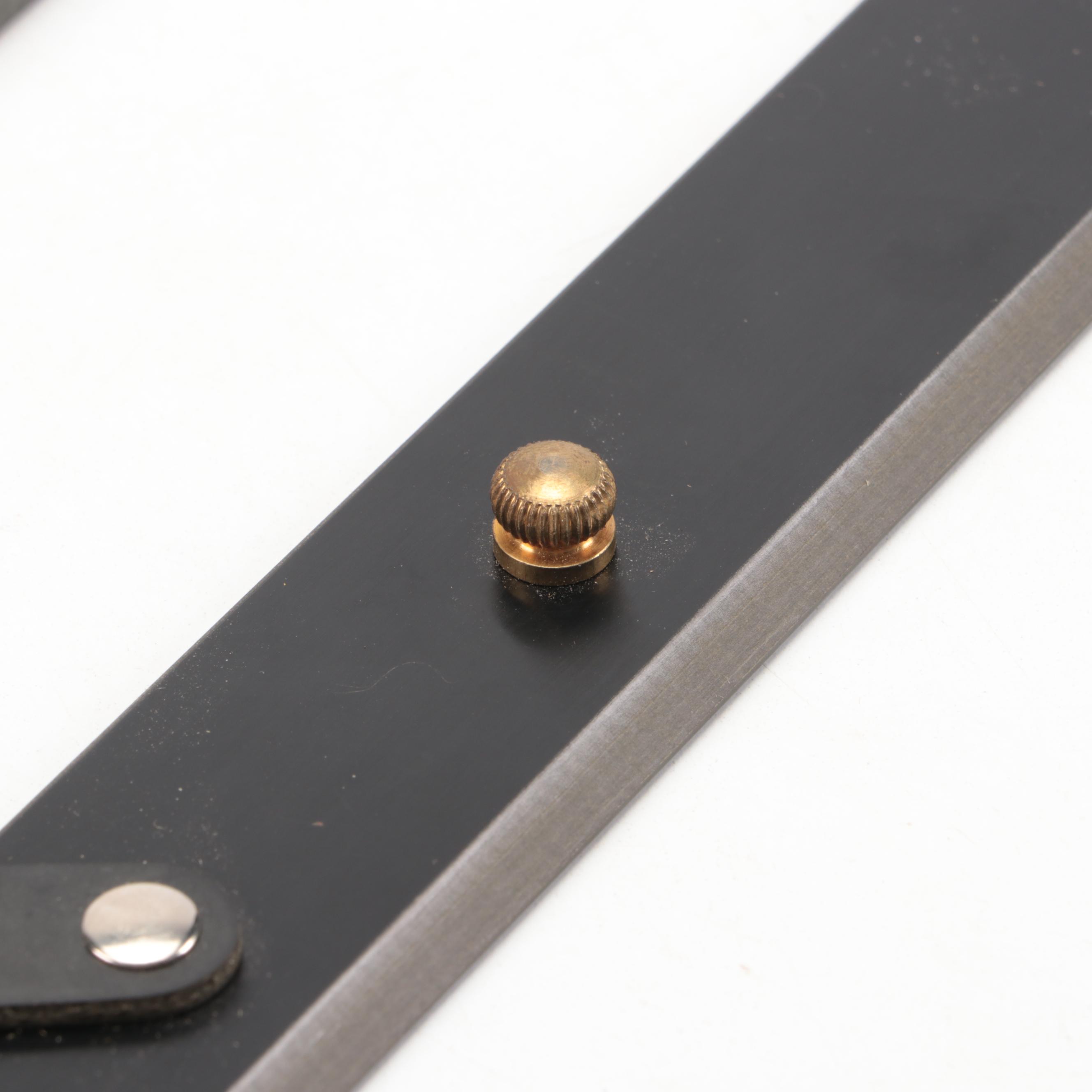 Dachshund Porcelain Figure with Esco Wood Parallel Ruler