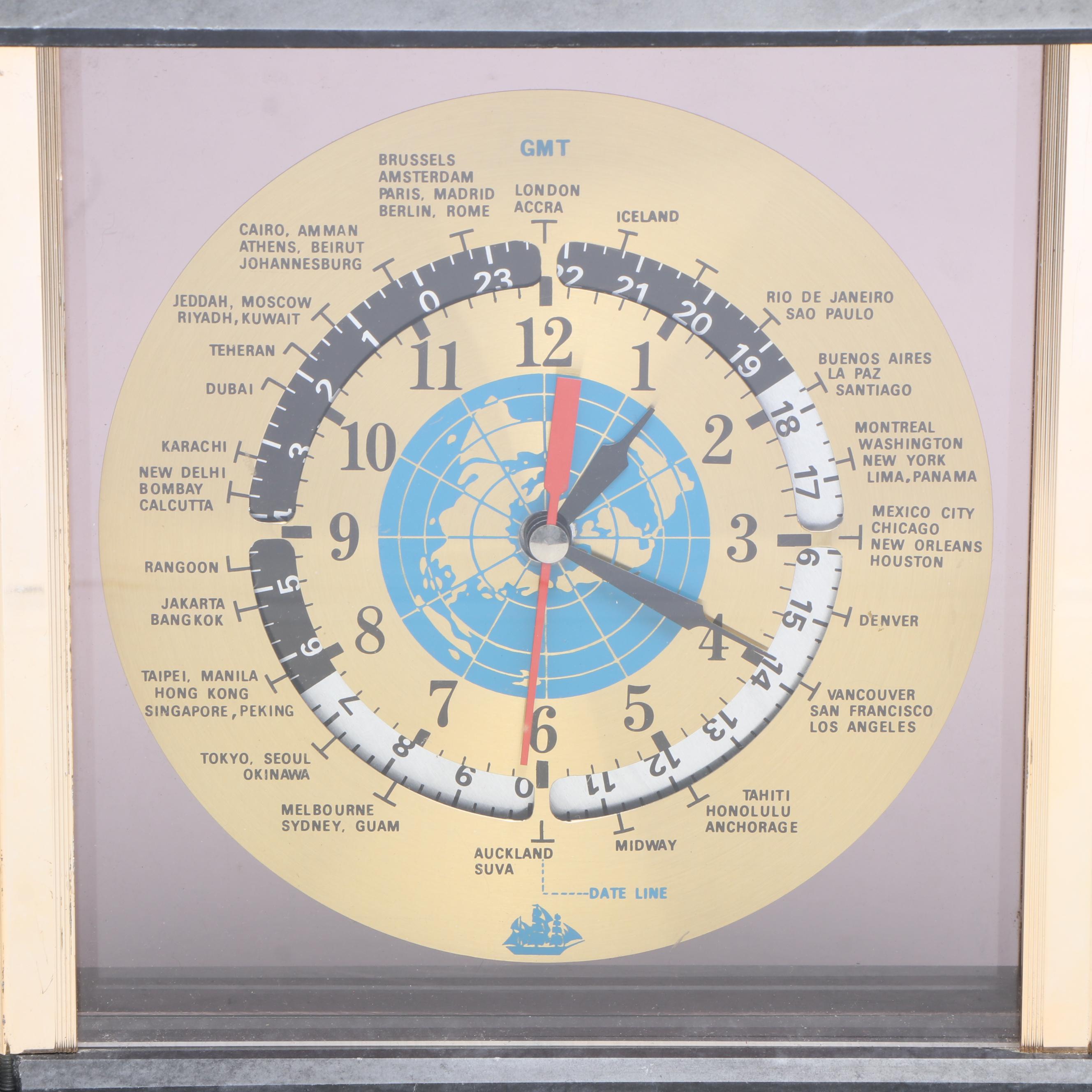 GMT Airplane World Time Mantel Clock