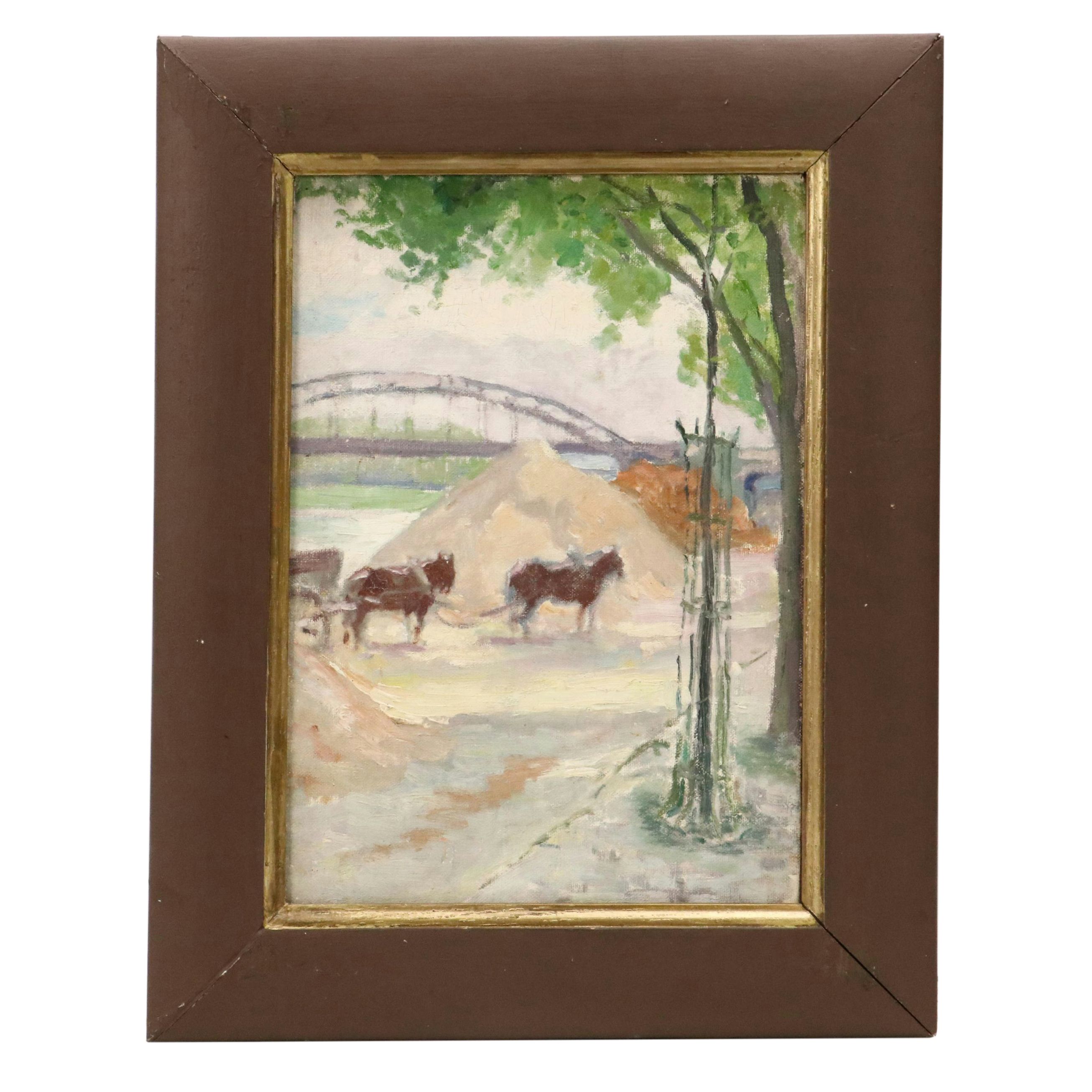 Oil Painting Attributed to Georges Souillet, Circa 1900