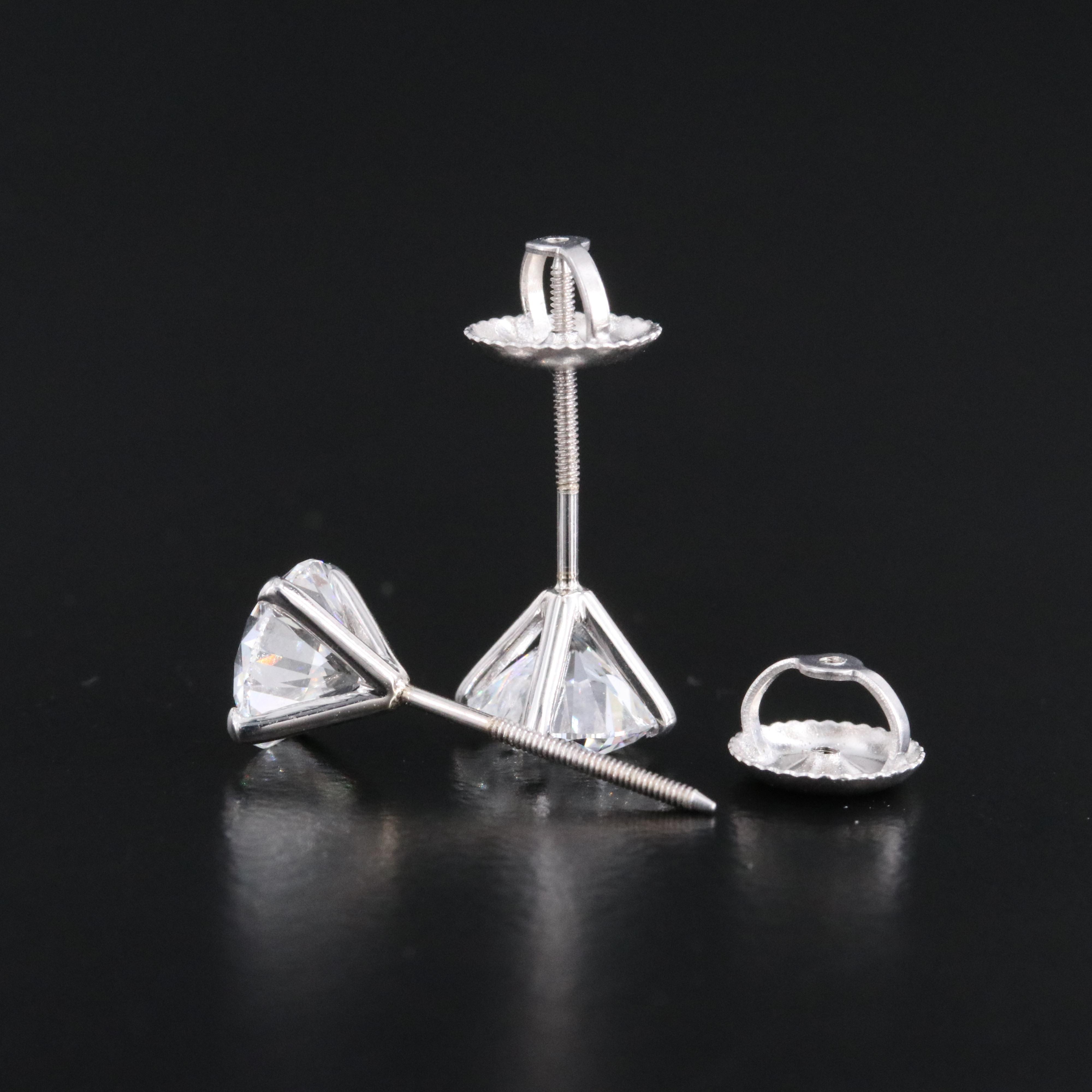 18K 2.05 CTW Internally Flawless Lab Grown Diamond Stud Earrings with IGI Report