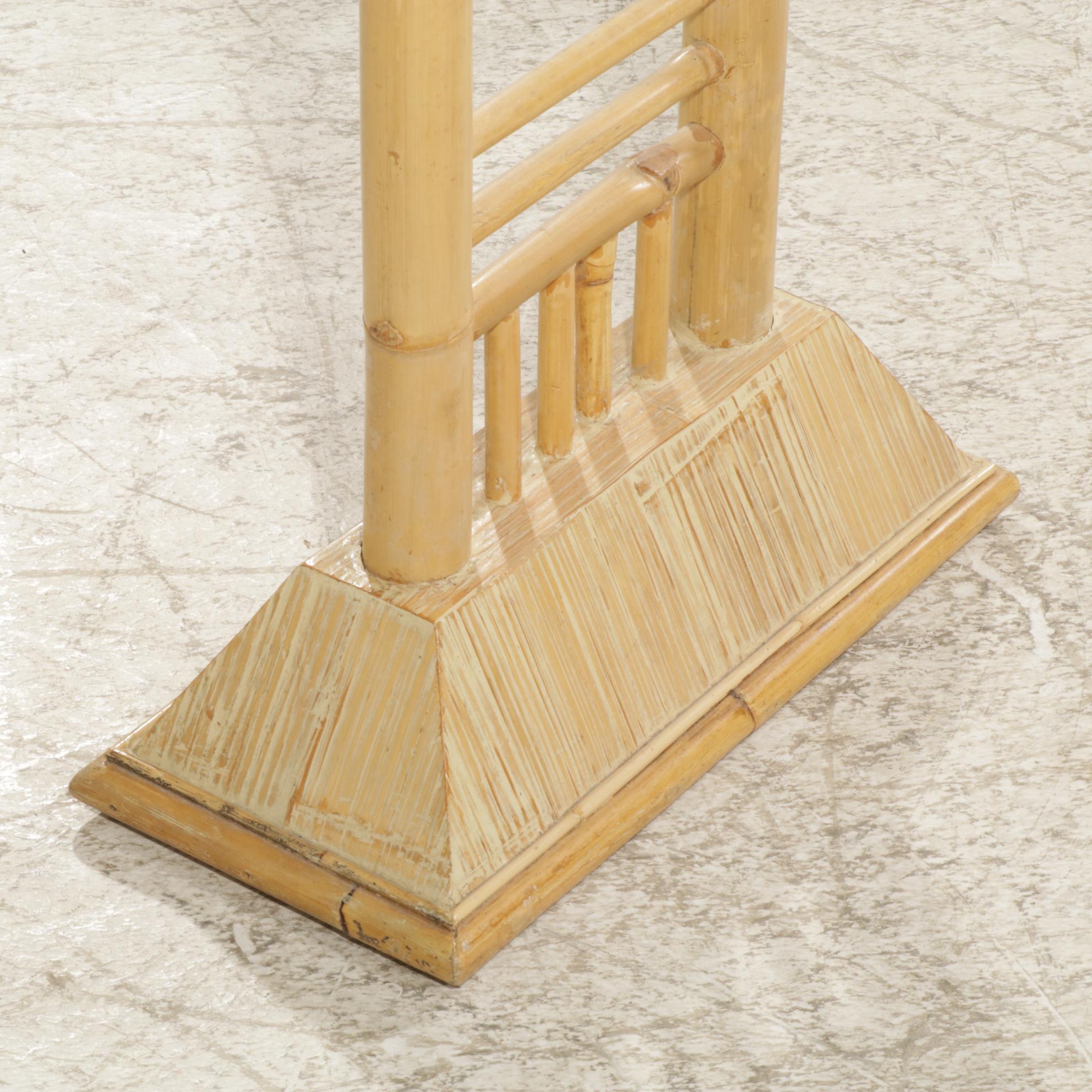 Bamboo Hall Table with Glass Top