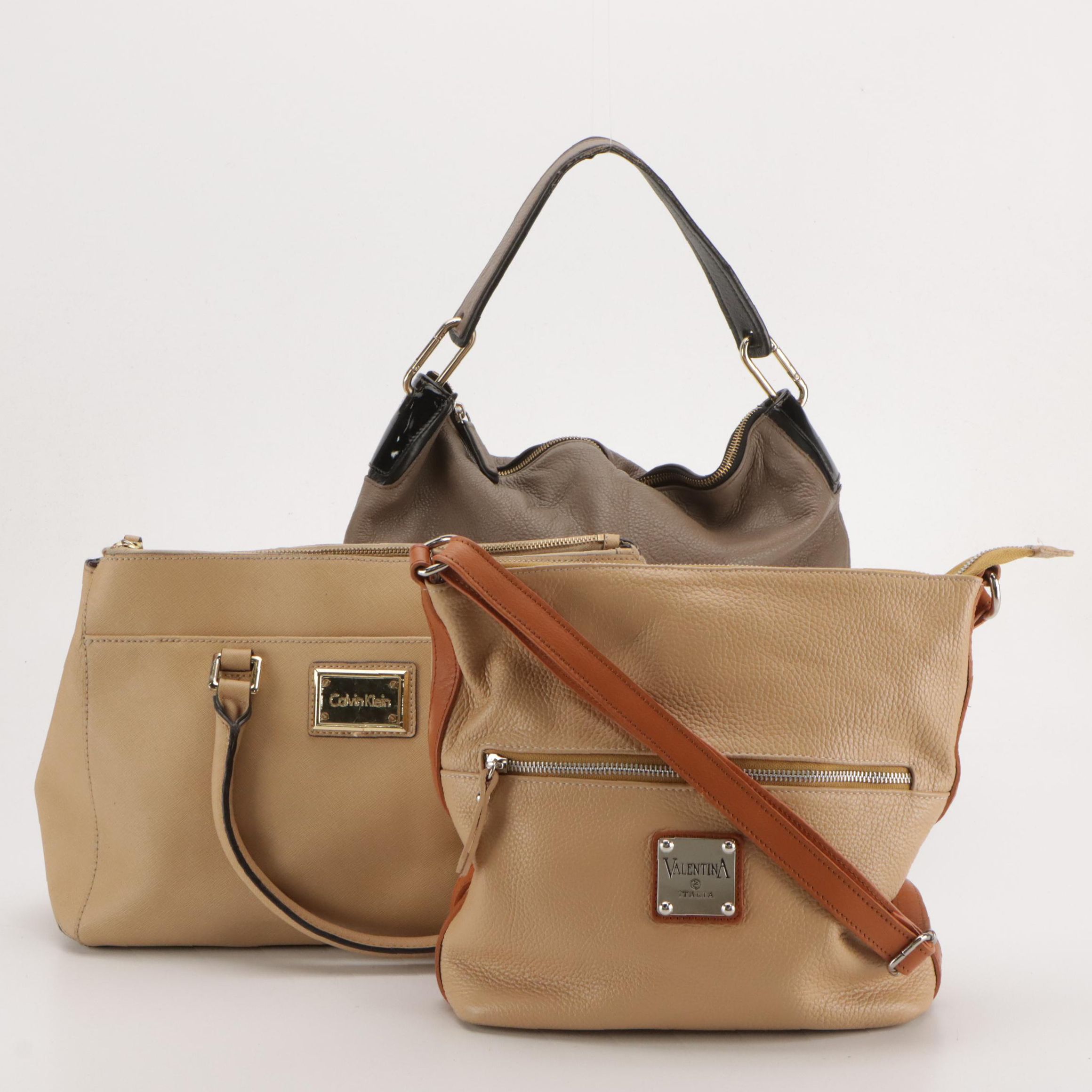 Furla Hobo and Valentina Crossbody in Leather with Calvin Klein Double Zip Tote
