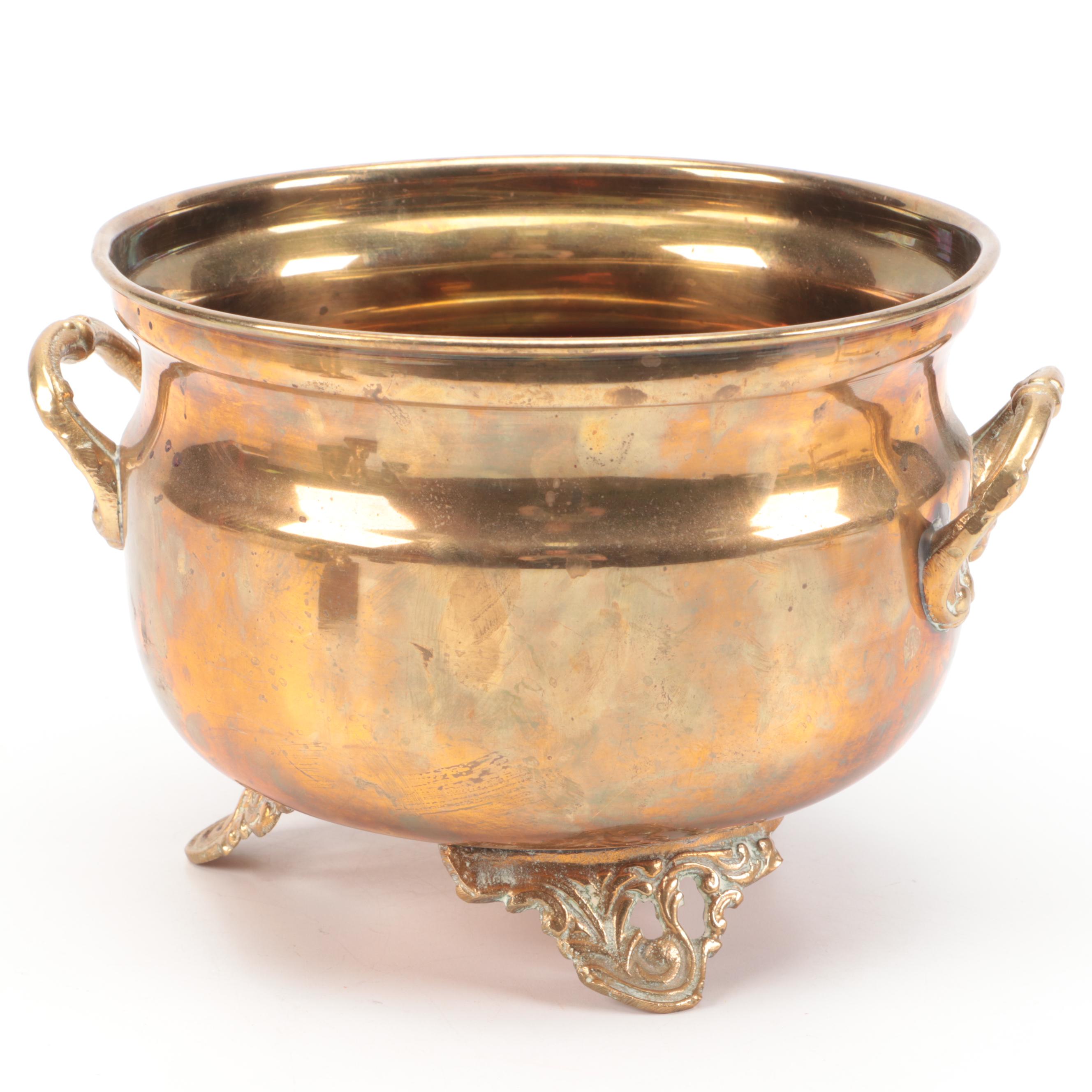 Lou Ehrlich Brass Candle Wall Sconces with Other Brass Table Accessories