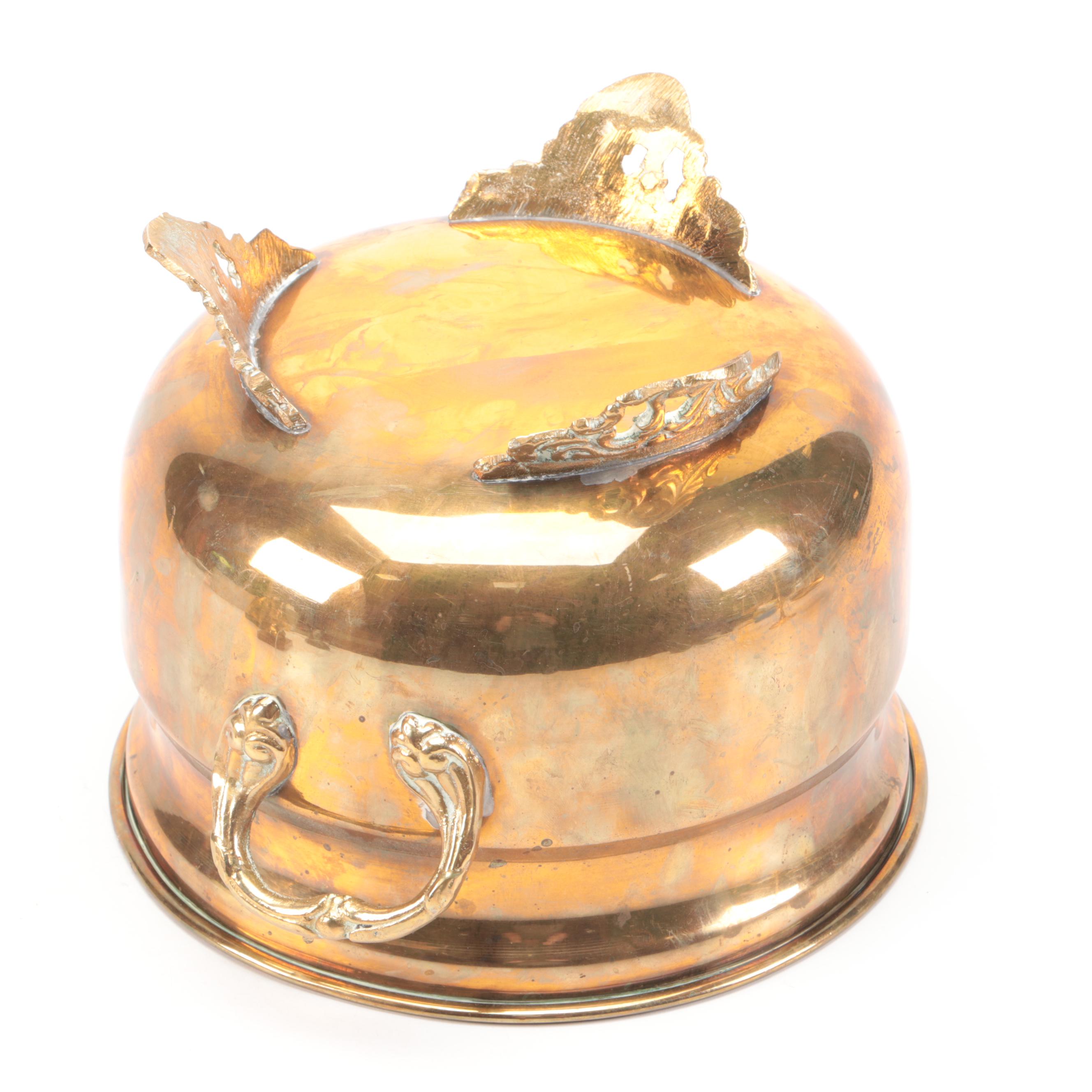 Lou Ehrlich Brass Candle Wall Sconces with Other Brass Table Accessories