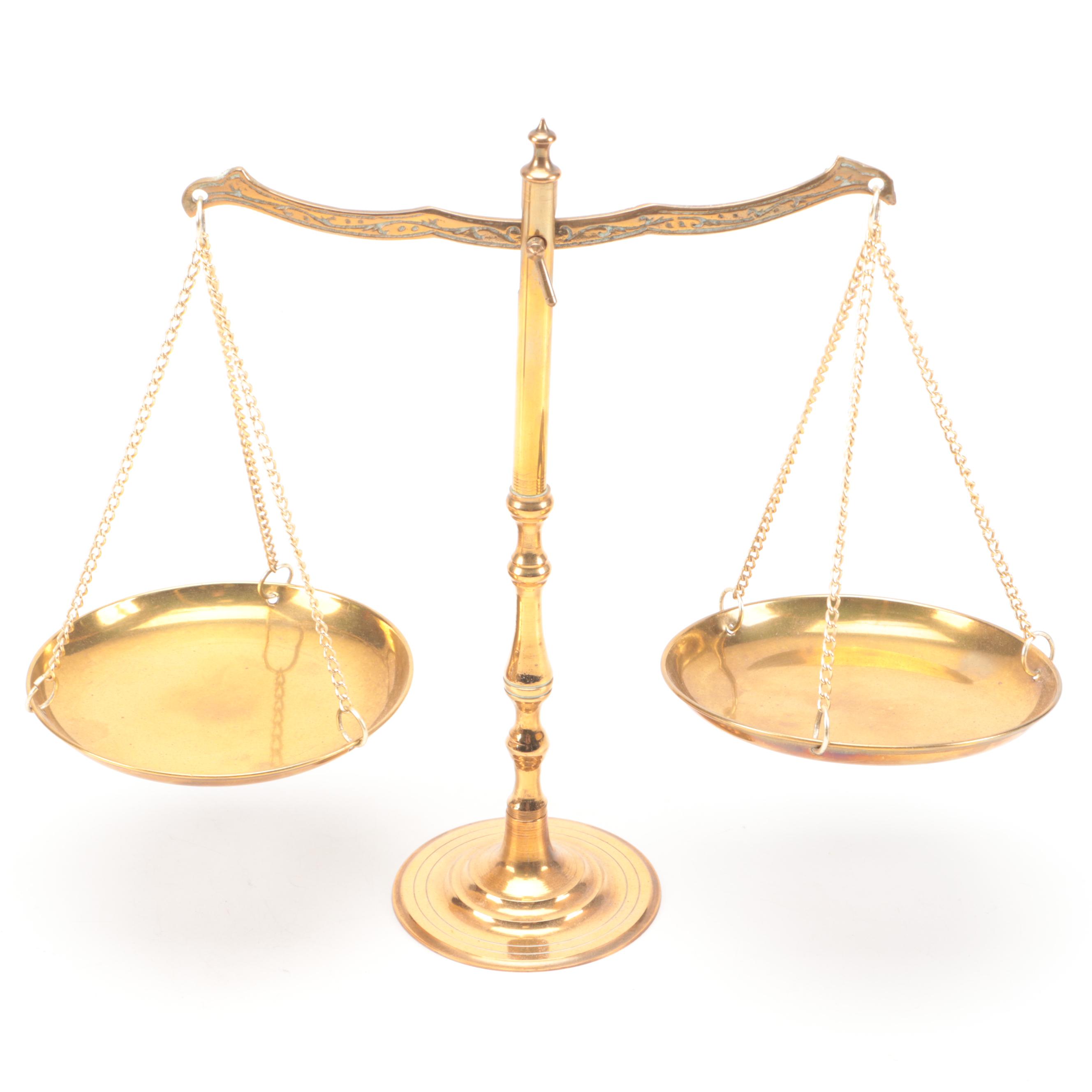 Lou Ehrlich Brass Candle Wall Sconces with Other Brass Table Accessories