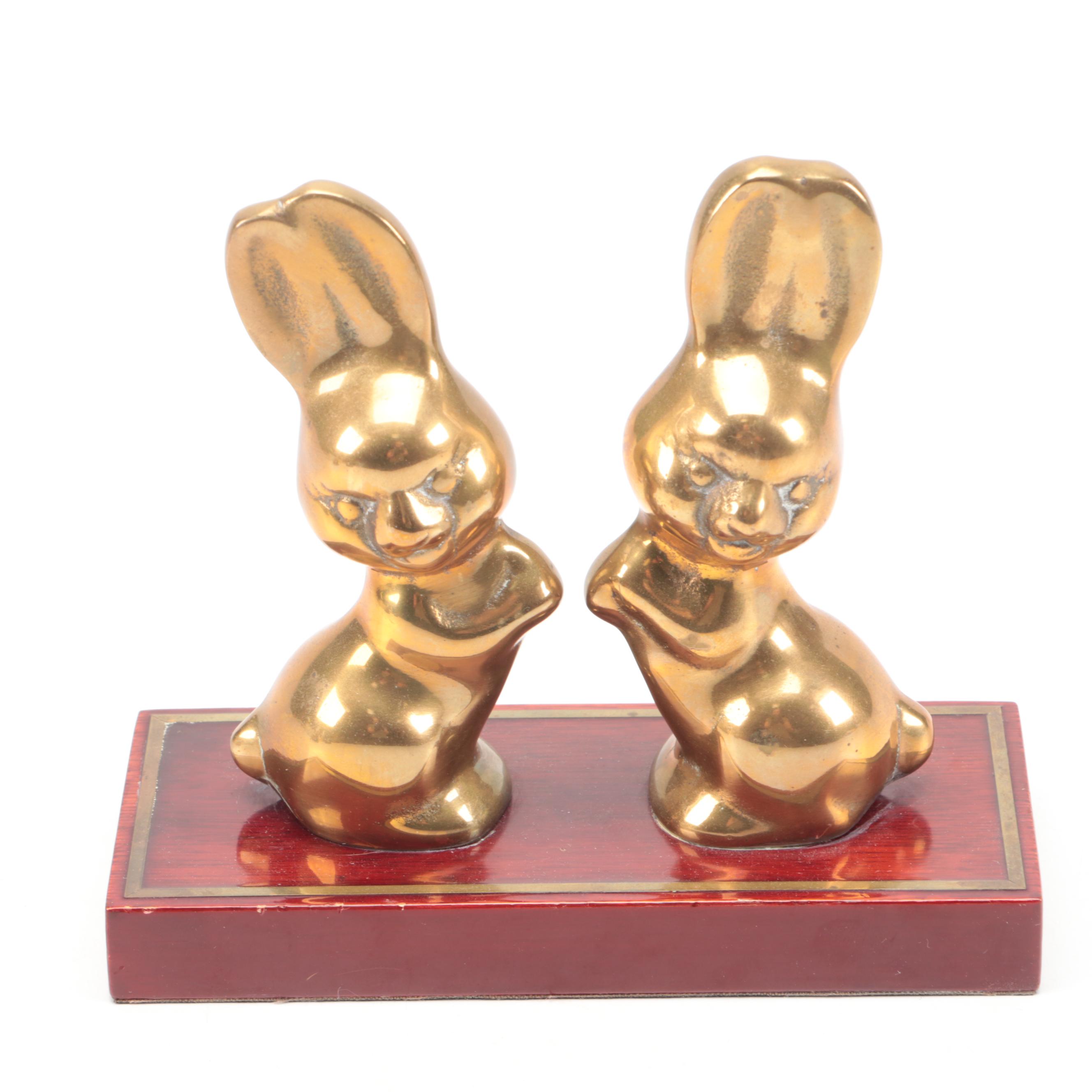 Lou Ehrlich Brass Candle Wall Sconces with Other Brass Table Accessories