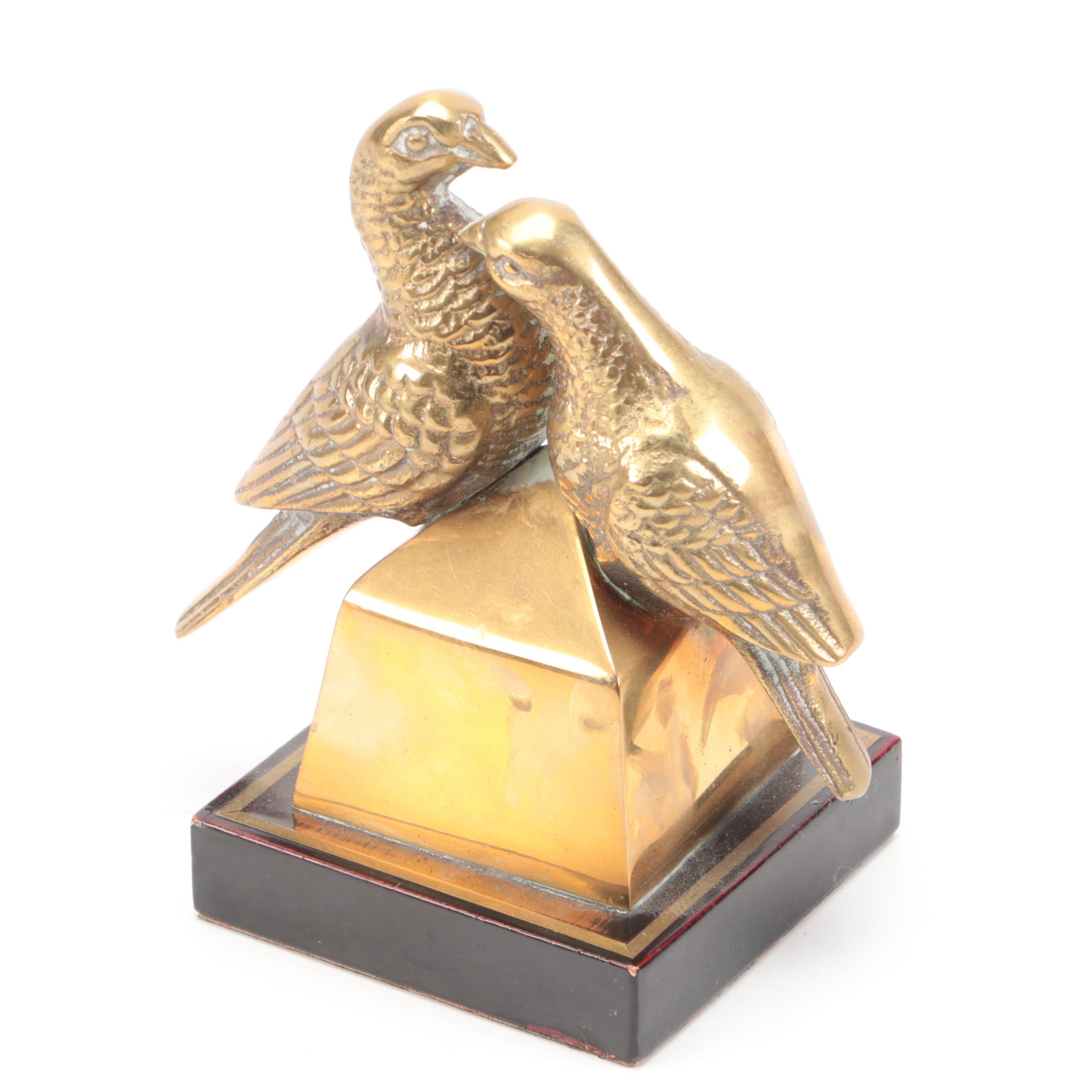 Lou Ehrlich Brass Candle Wall Sconces with Other Brass Table Accessories