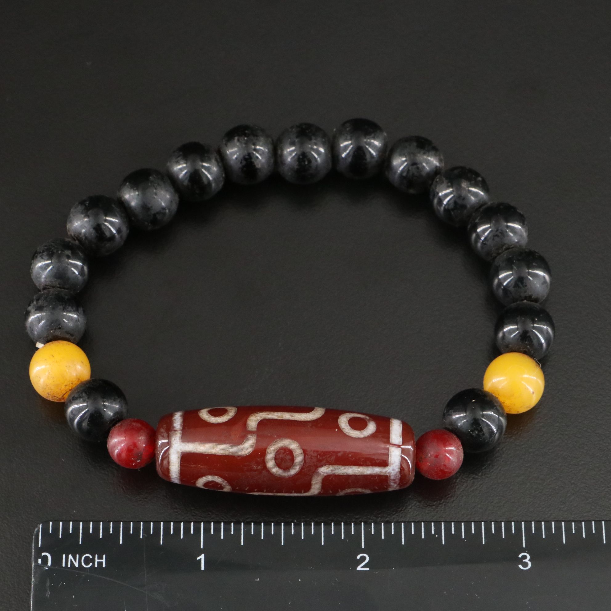 Black Onyx, Carnelian and Prayer Beads Featured in Necklaces and Bracelets