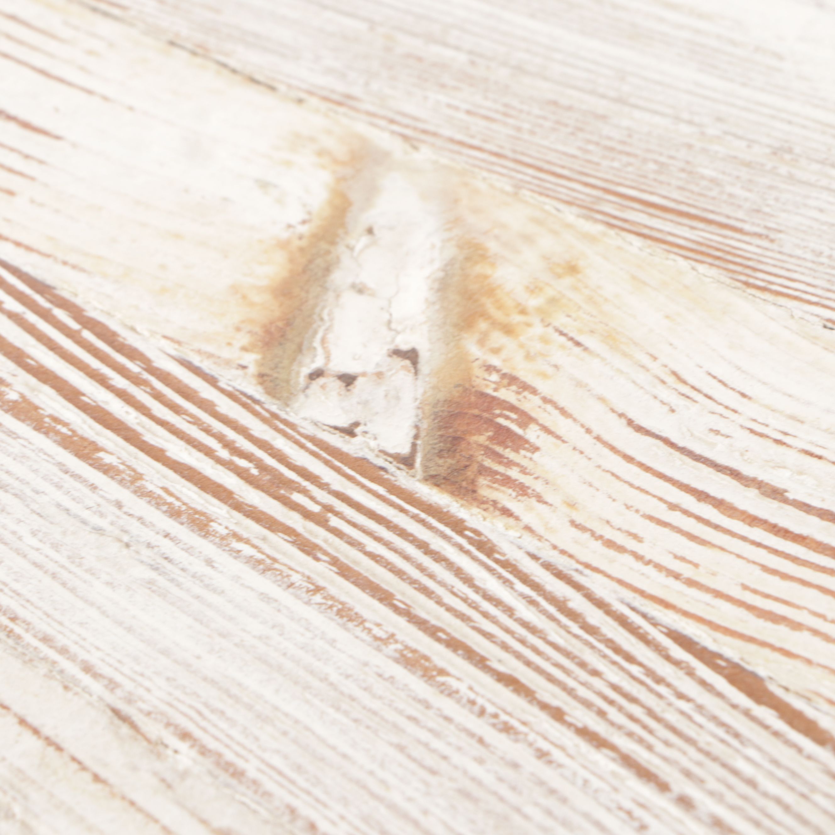 Contemporary Dining Table with White Washed Wooden Top & Hammered Metal Base
