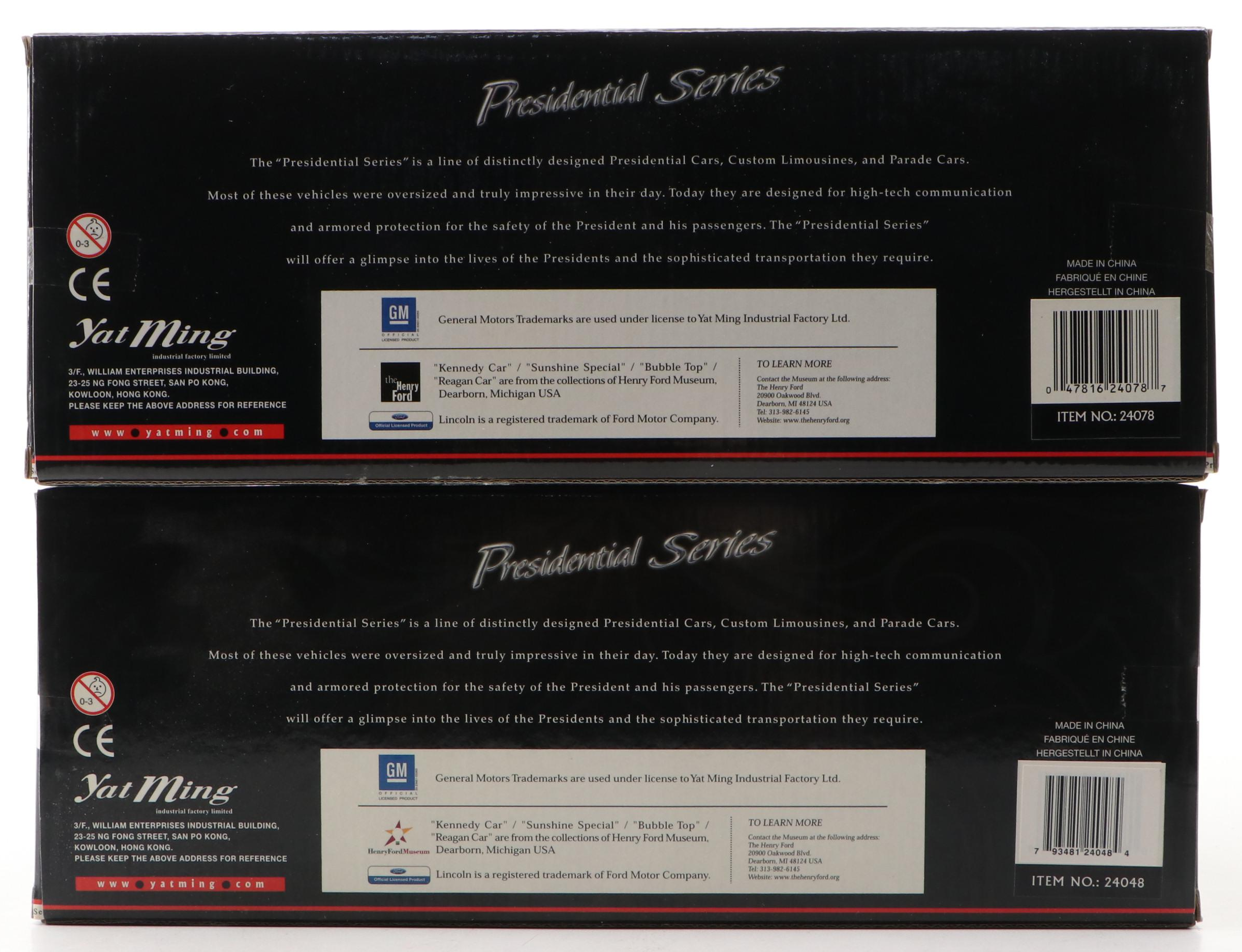 Yat Ming Road Signature Presidential Series Diecast Lincoln Cars