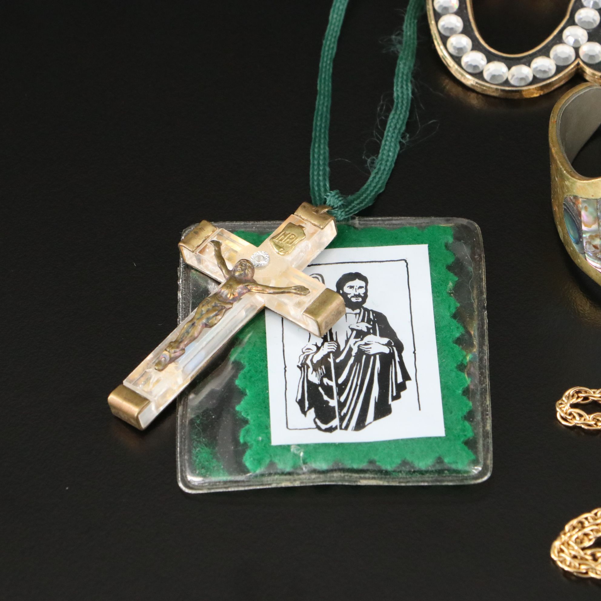 Chinese Export Earrings, Sterling and Abalone Featured in Jewelry Assortment