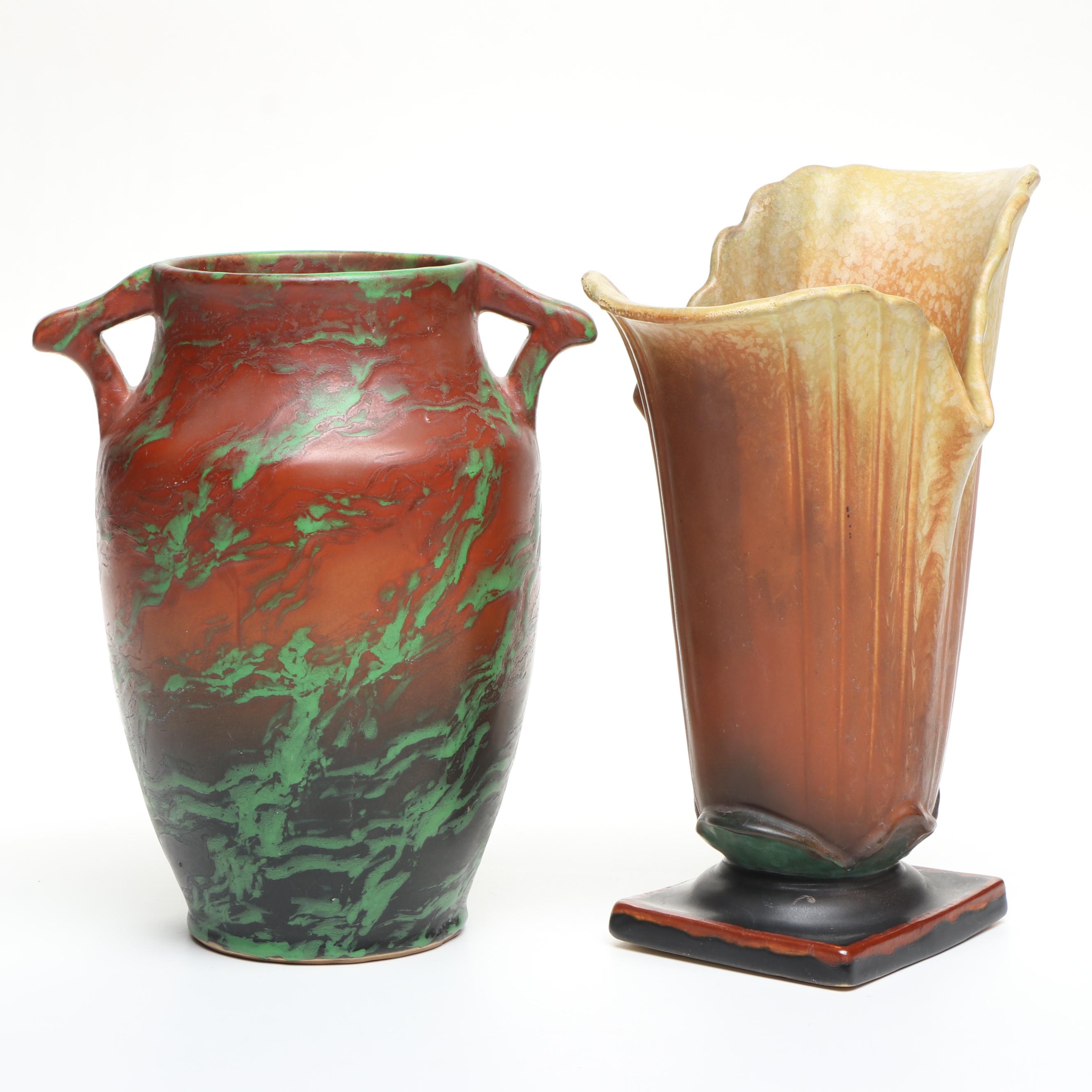 Weller Pottery Coppertone and Sydonia Vases, Early 20th Century