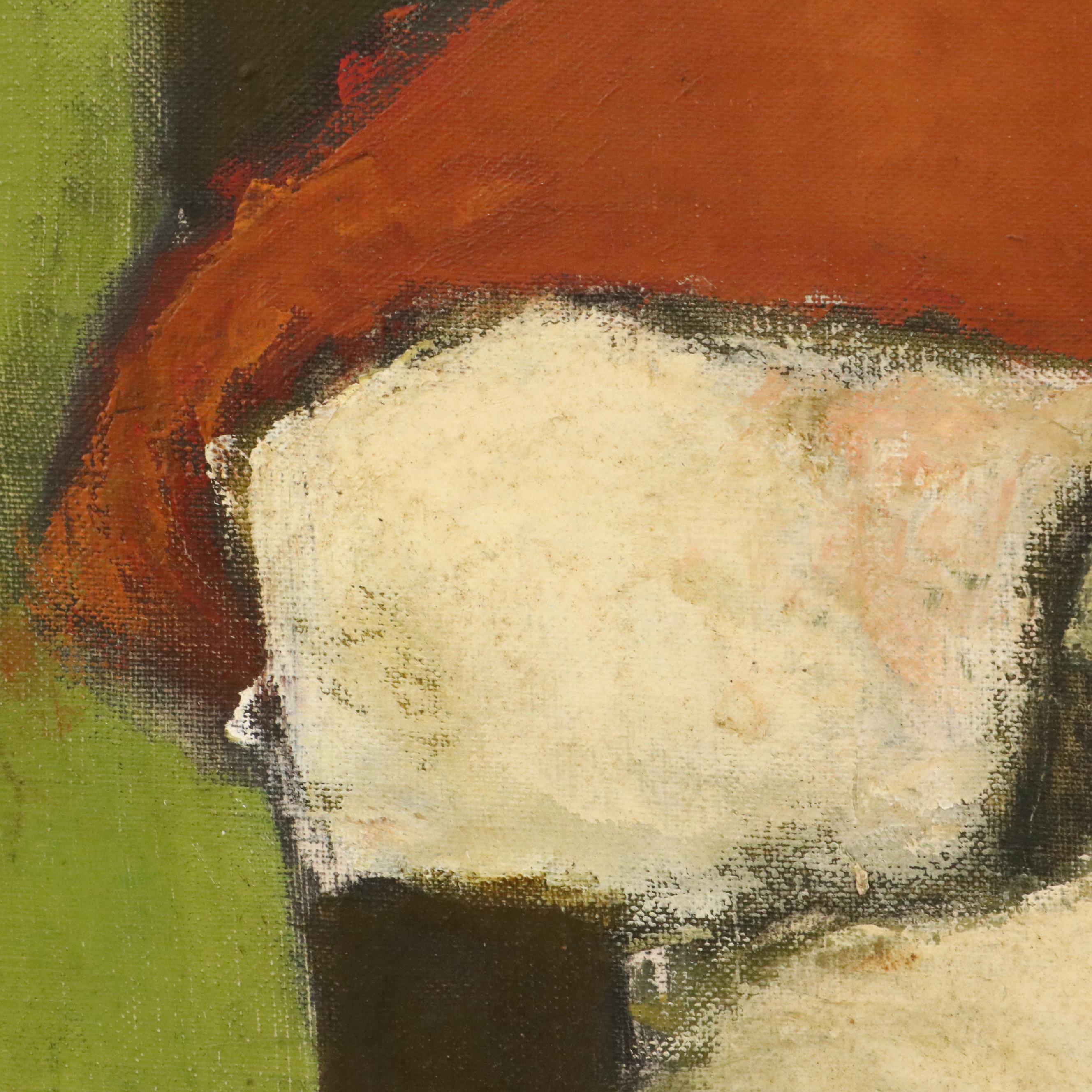 Stylized Portrait Oil Painting "Cardinale," 1958