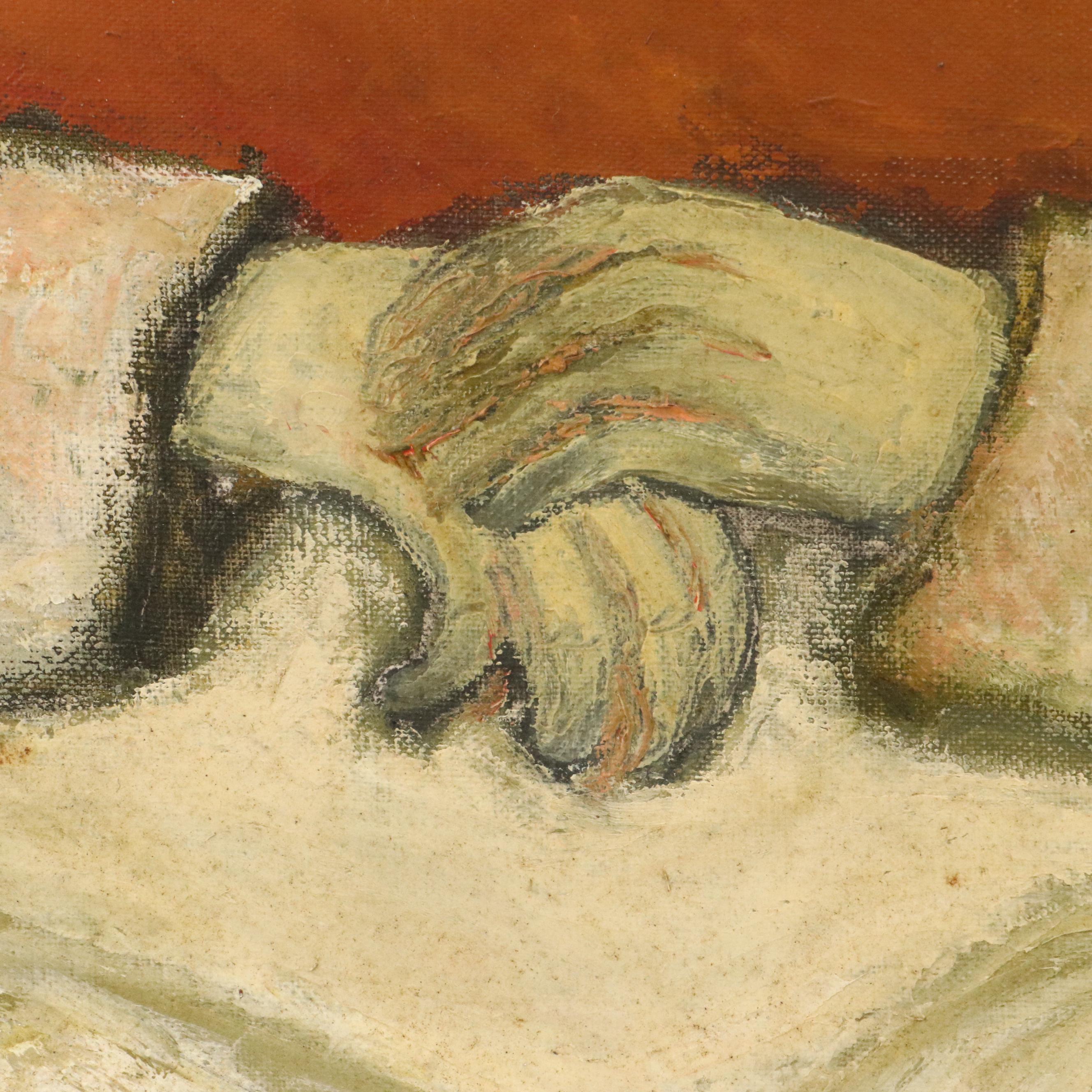 Stylized Portrait Oil Painting "Cardinale," 1958