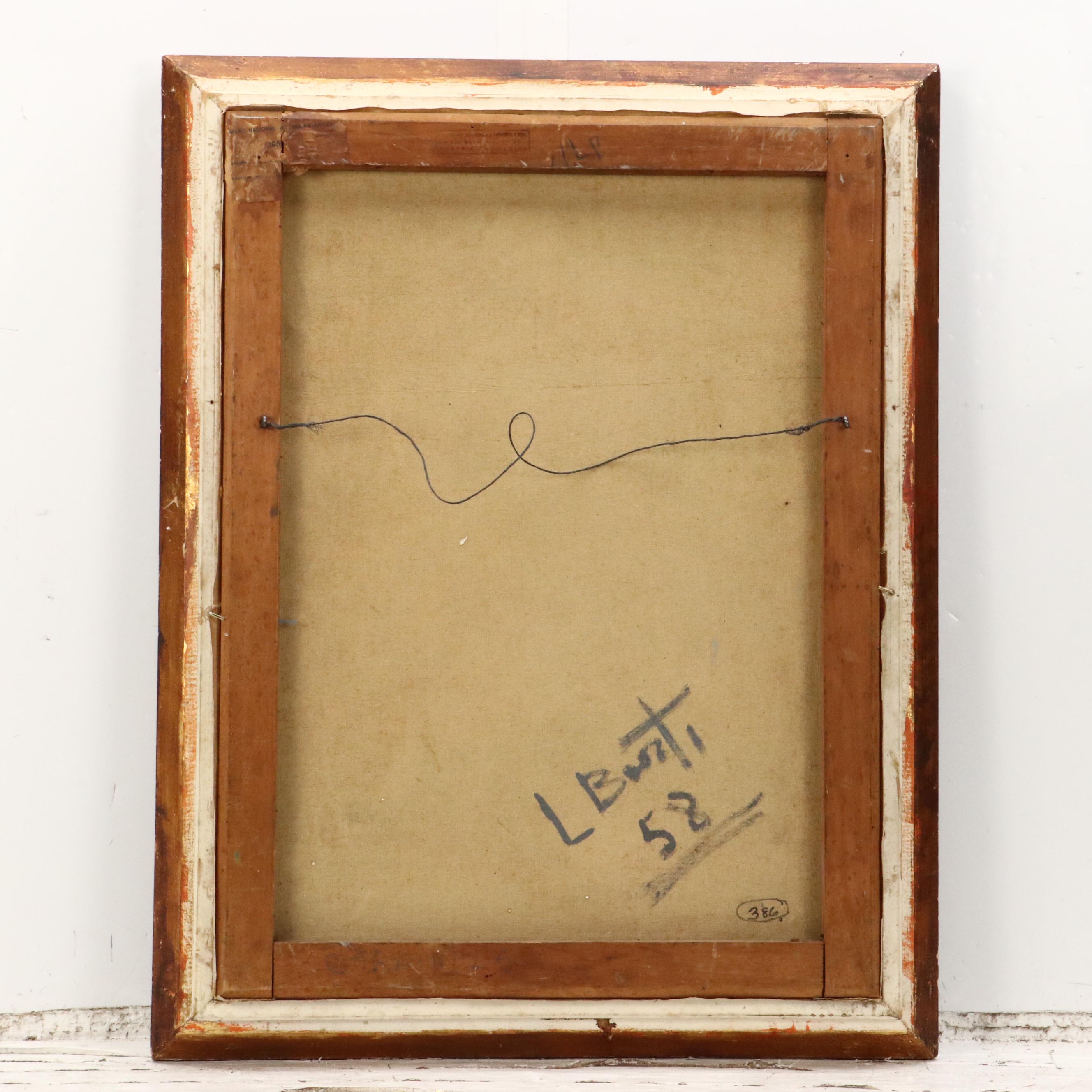 Stylized Portrait Oil Painting "Cardinale," 1958