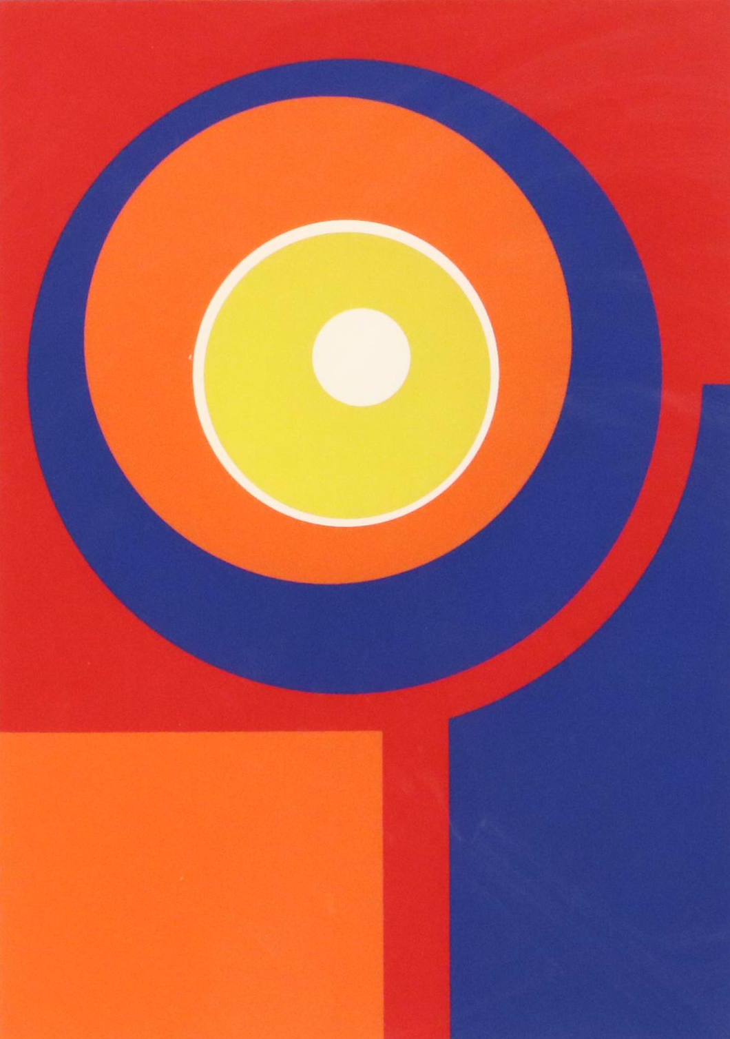 C. Lenard Abstract Geometric Serigraph "Masthead," 1971