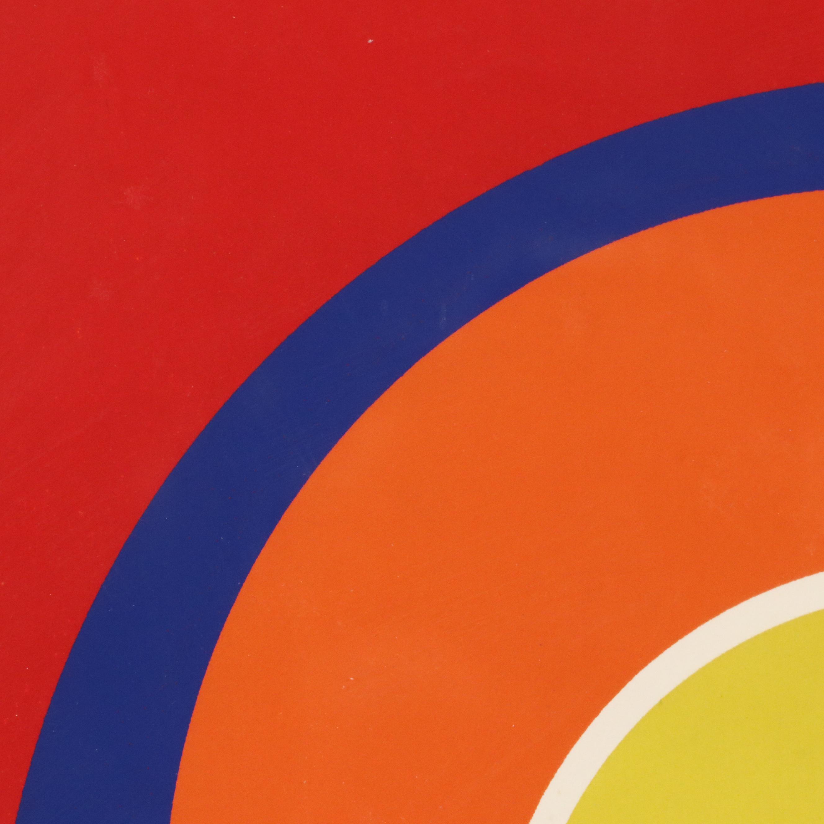 C. Lenard Abstract Geometric Serigraph "Masthead," 1971