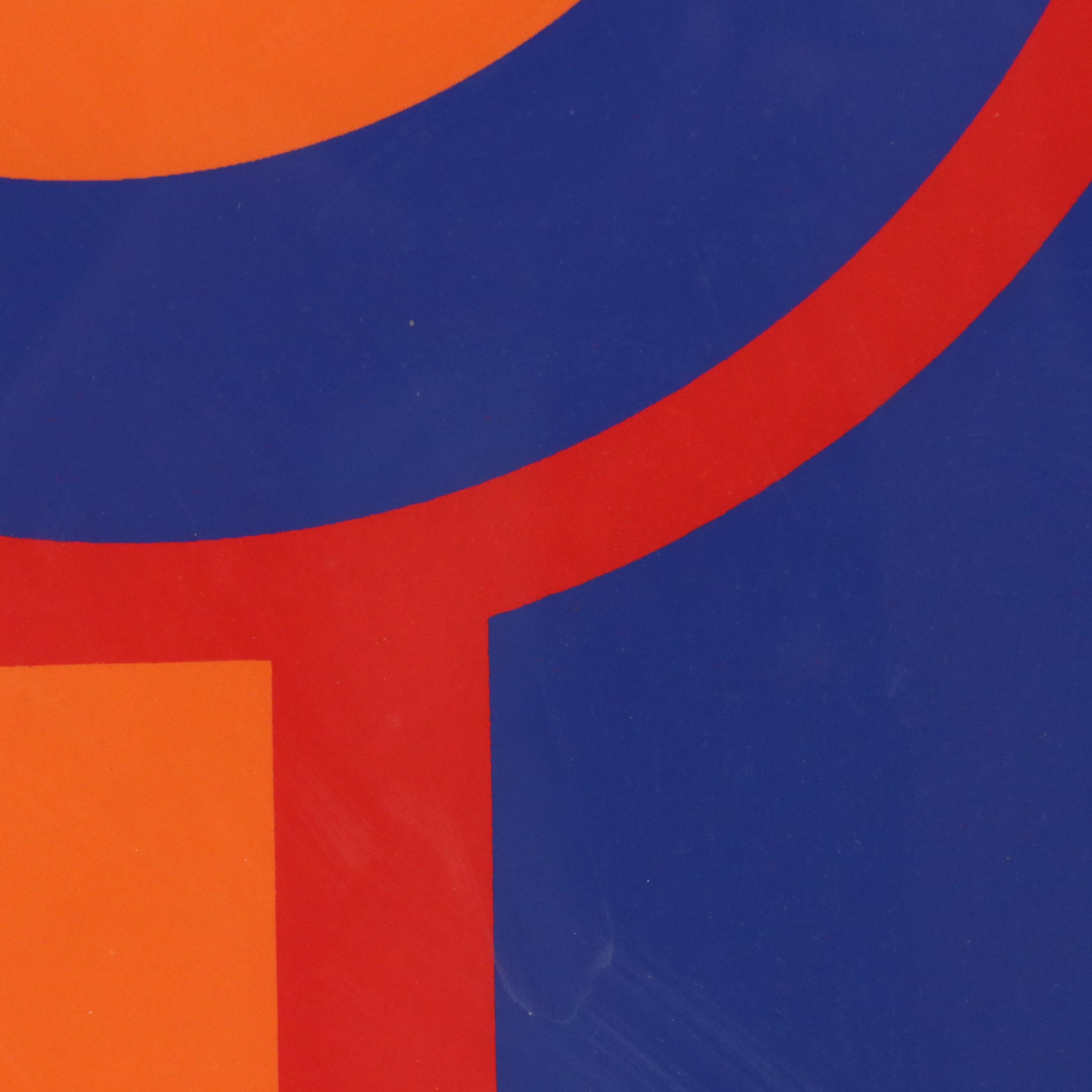 C. Lenard Abstract Geometric Serigraph "Masthead," 1971