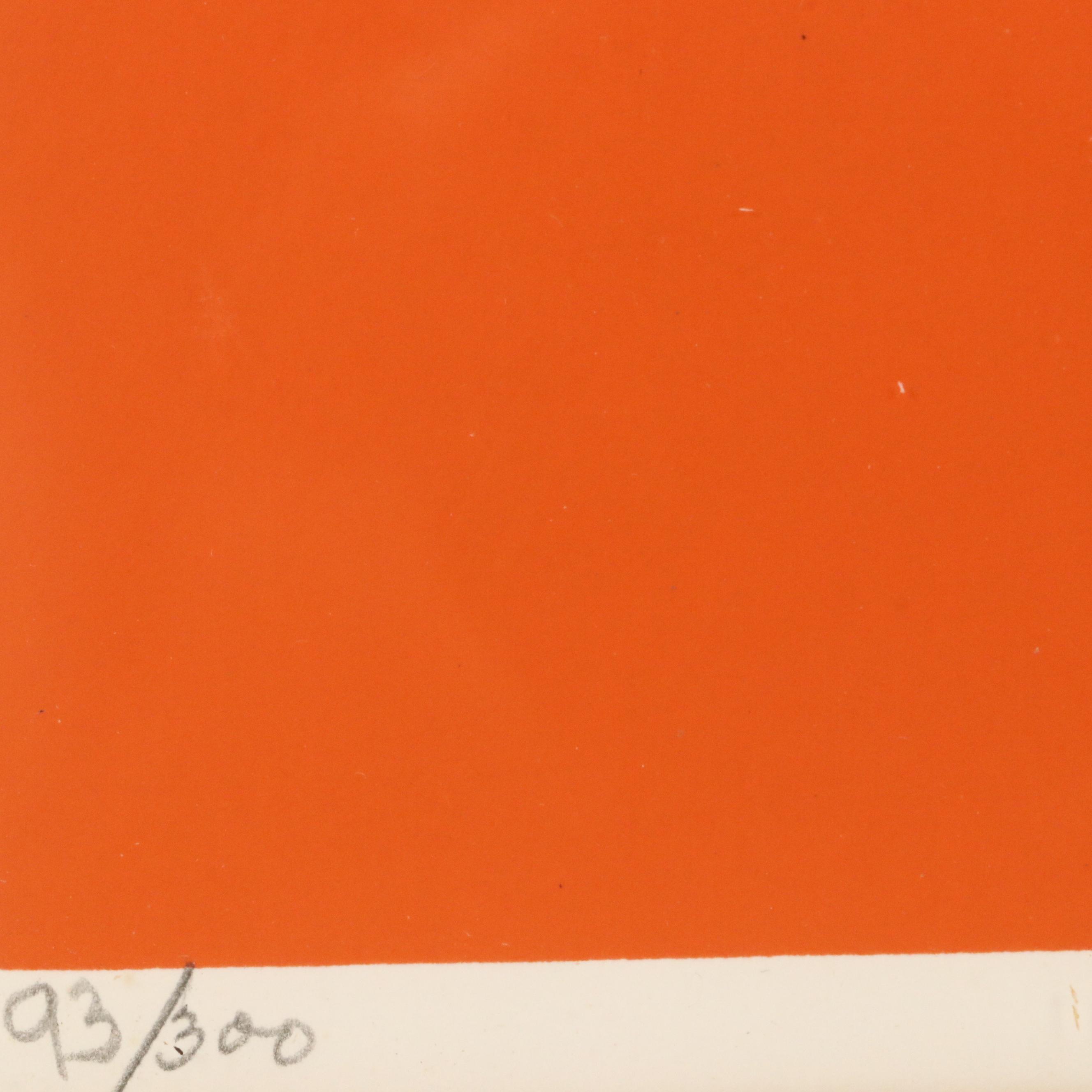 C. Lenard Abstract Geometric Serigraph "Masthead," 1971