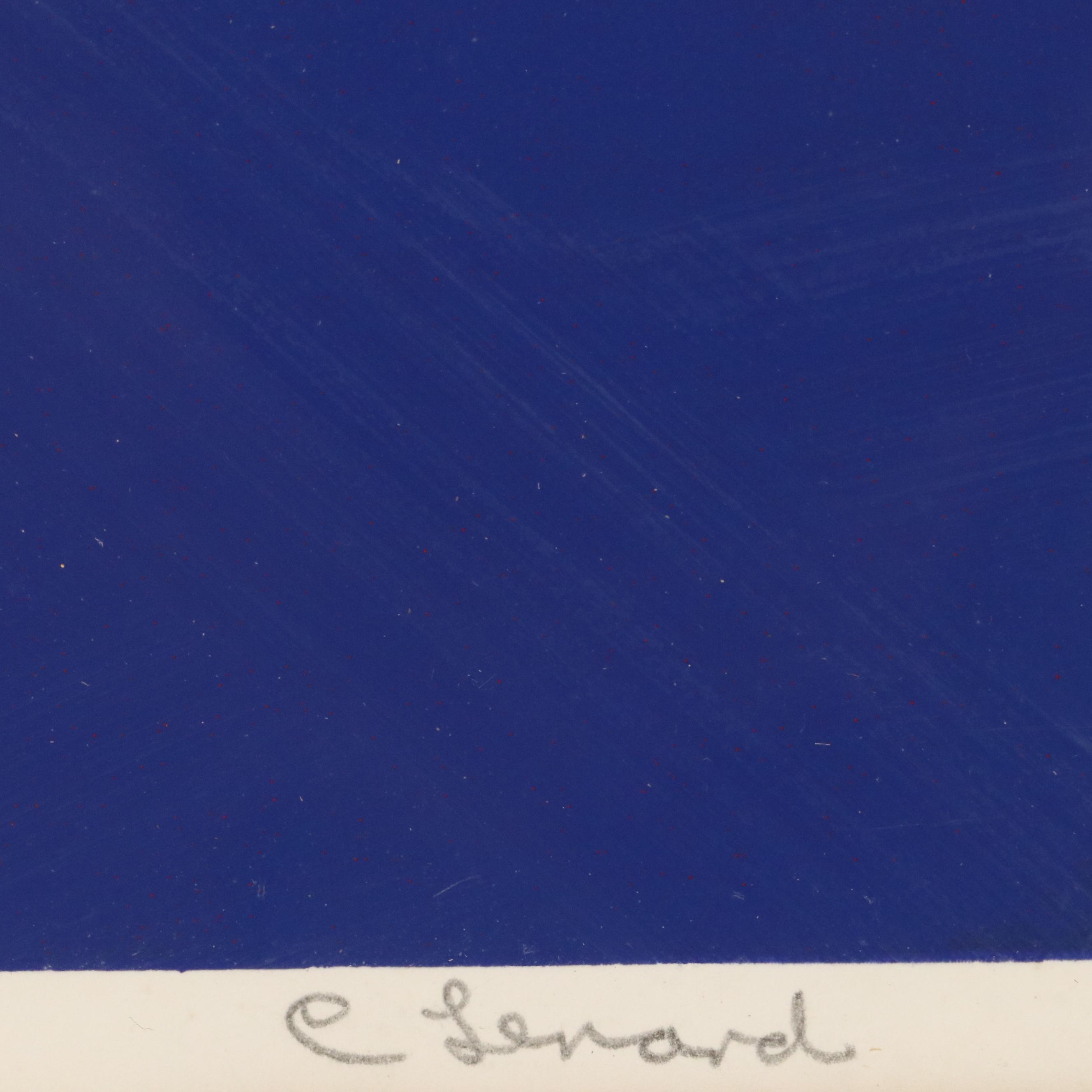 C. Lenard Abstract Geometric Serigraph "Masthead," 1971