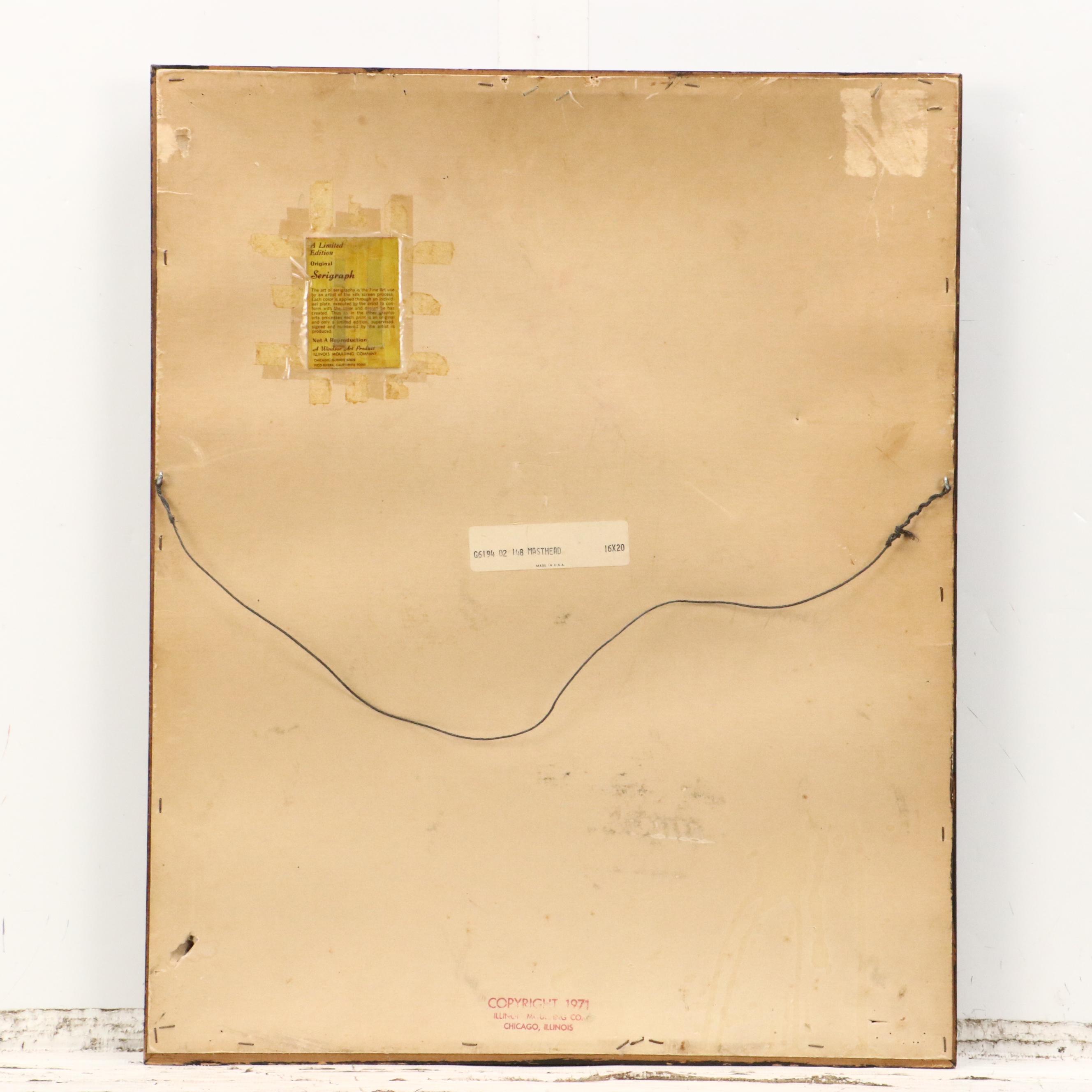 C. Lenard Abstract Geometric Serigraph "Masthead," 1971