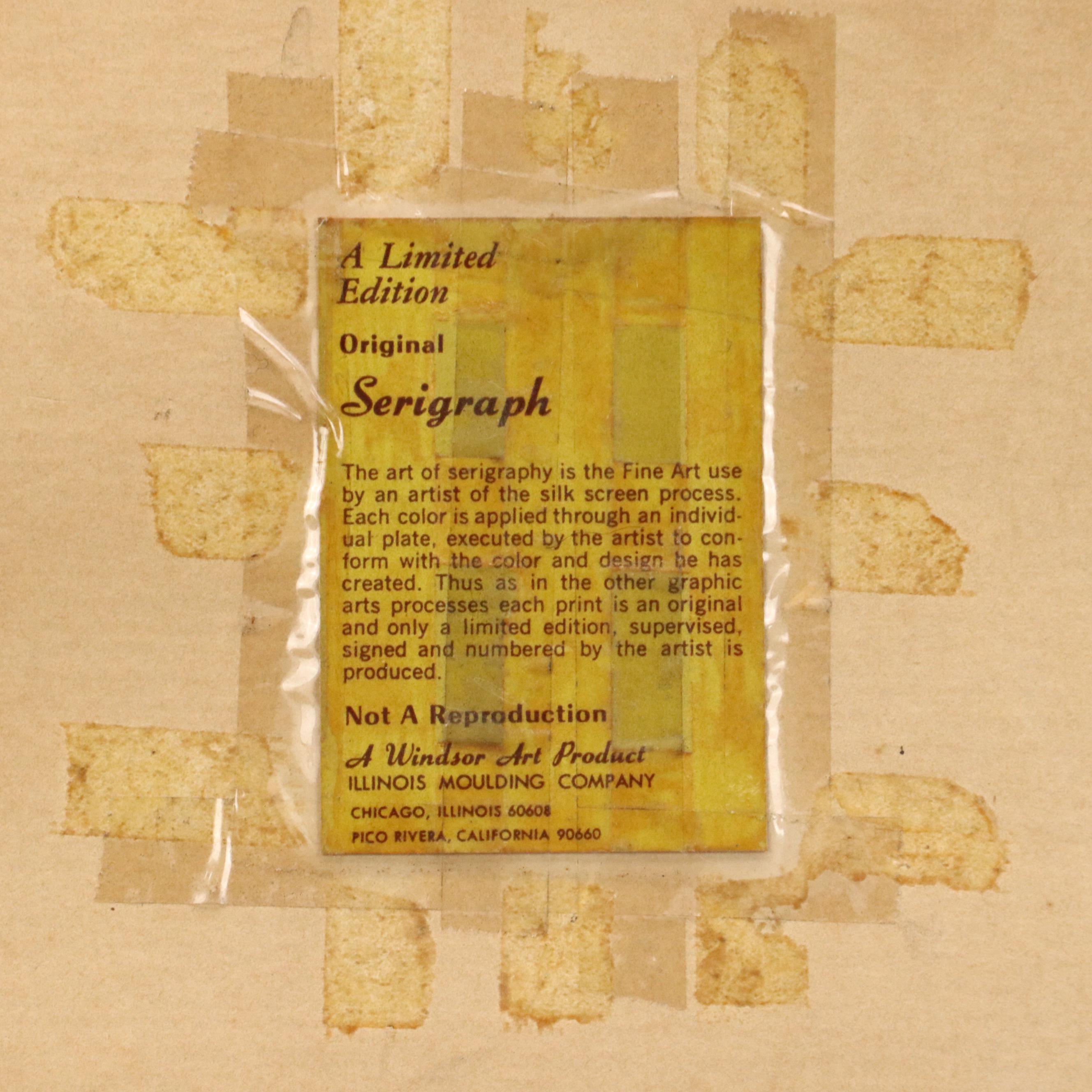 C. Lenard Abstract Geometric Serigraph "Masthead," 1971