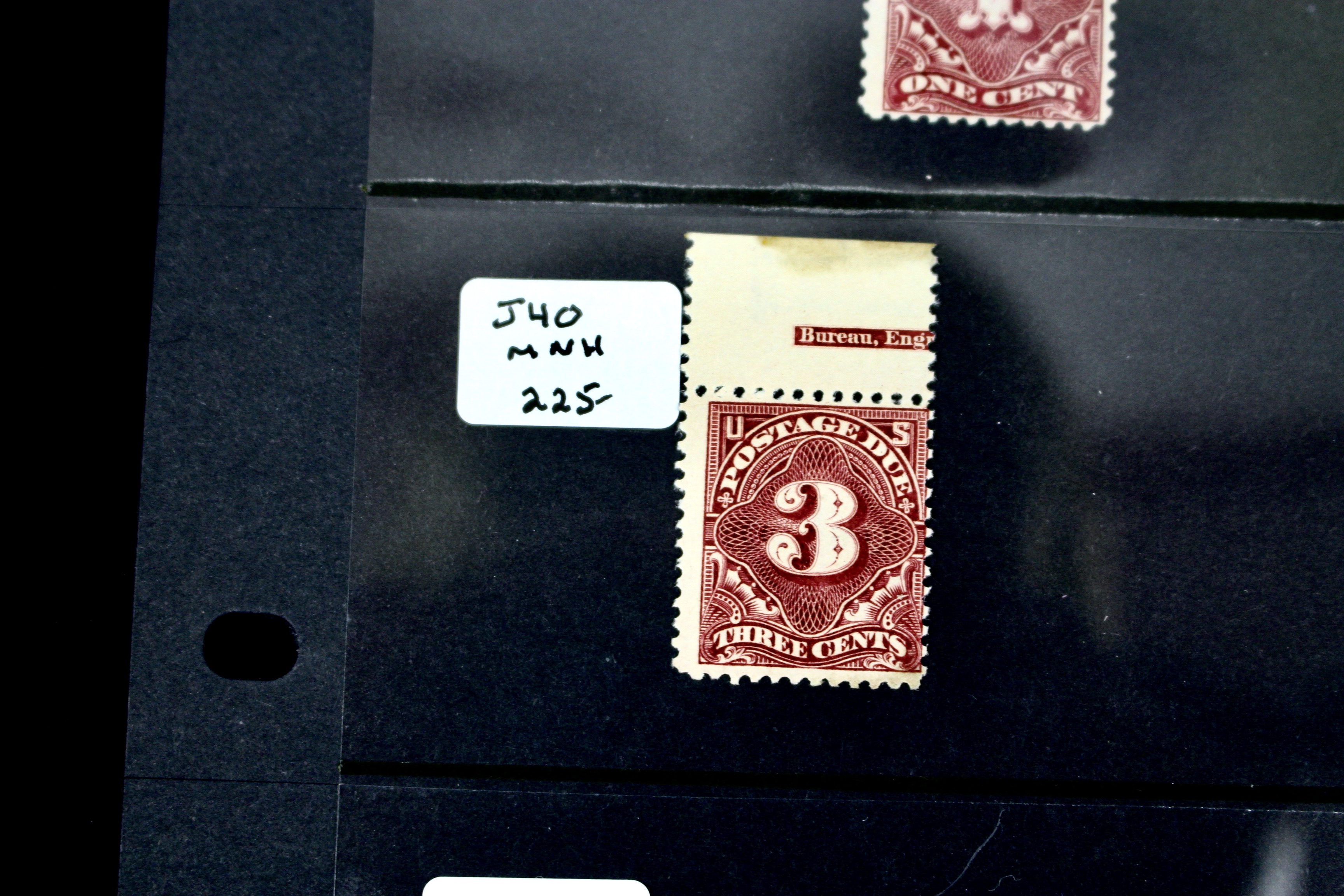 Nine Early U.S. Postage Due Stamps