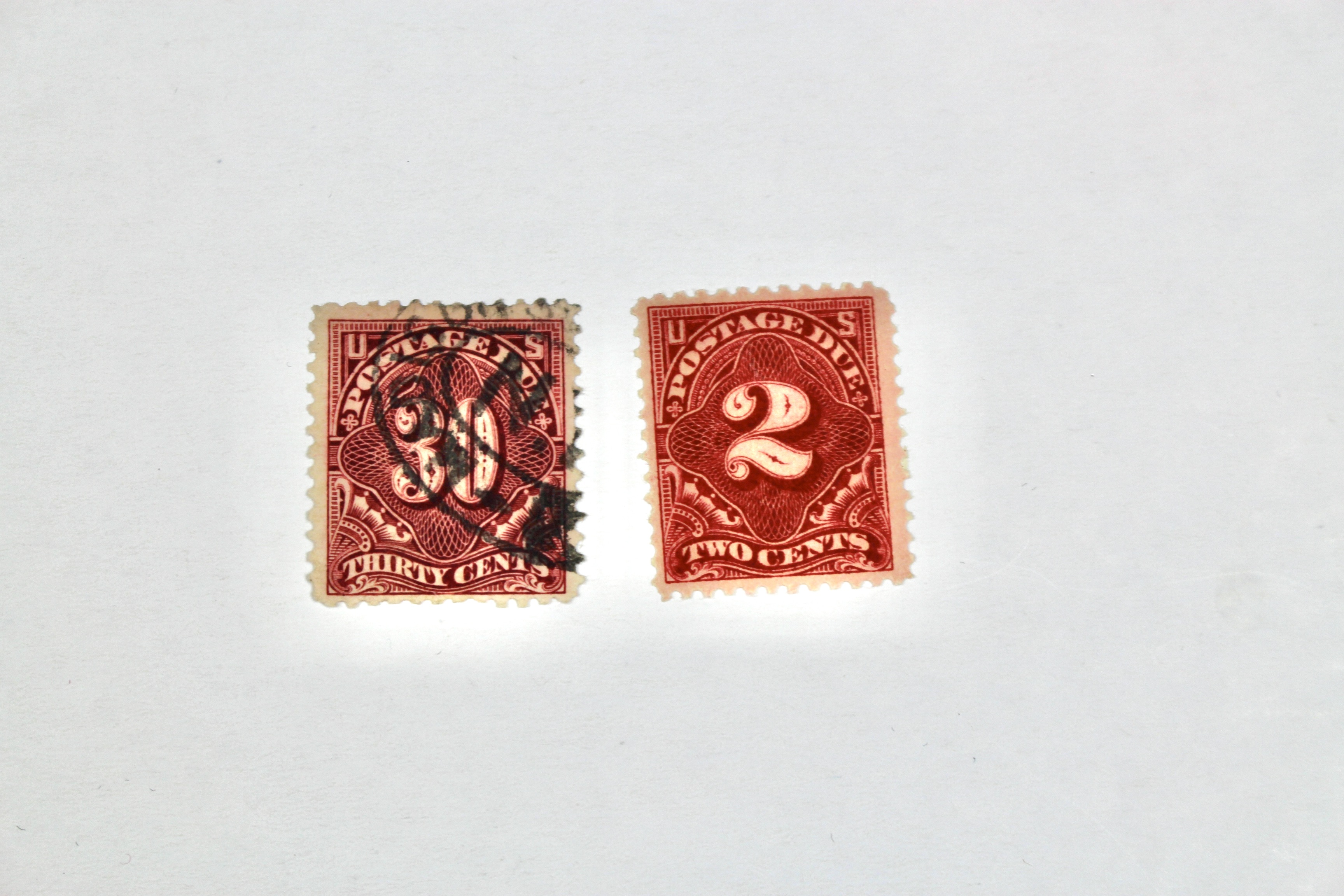 Nine Early U.S. Postage Due Stamps