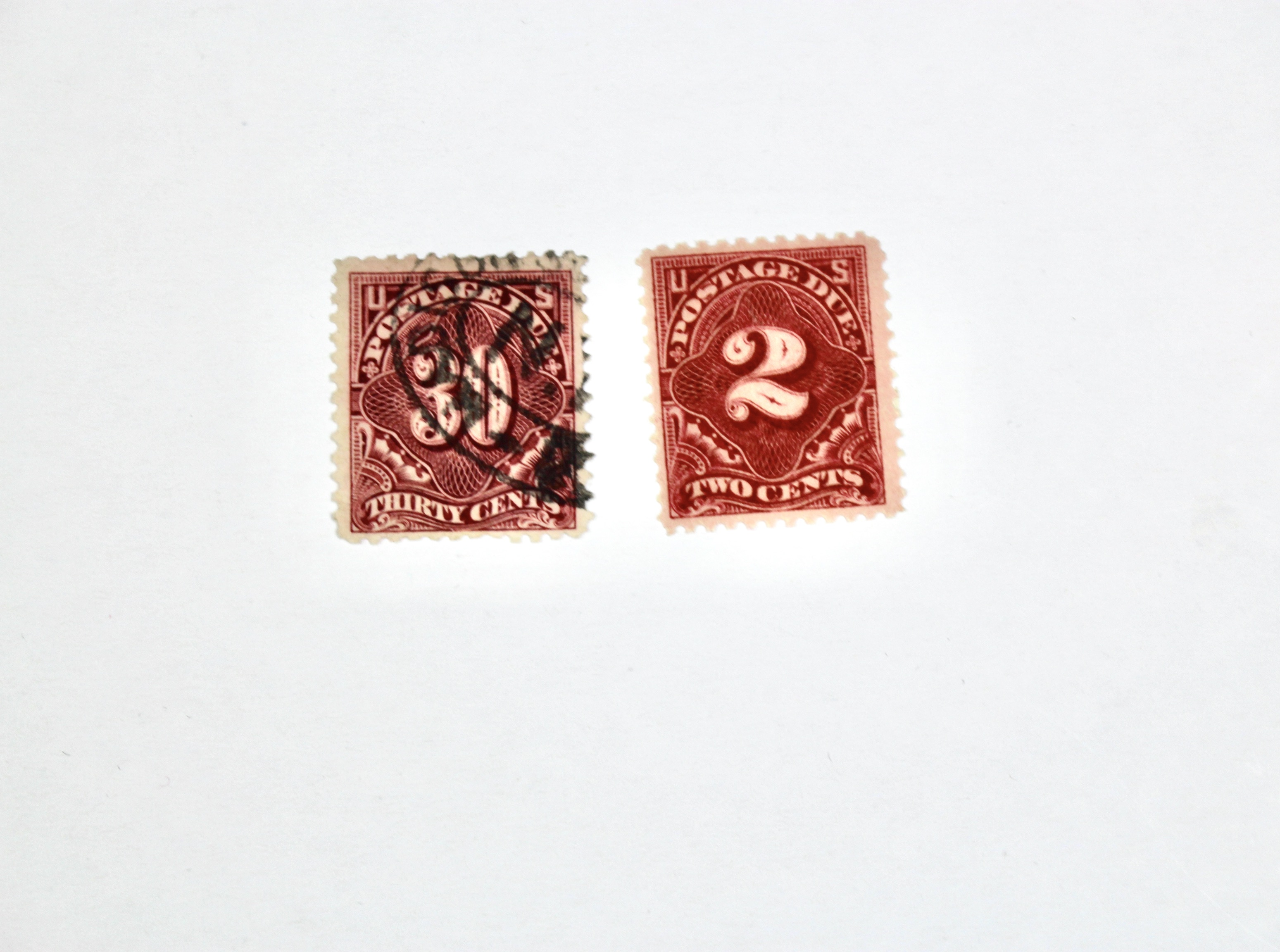 Nine Early U.S. Postage Due Stamps