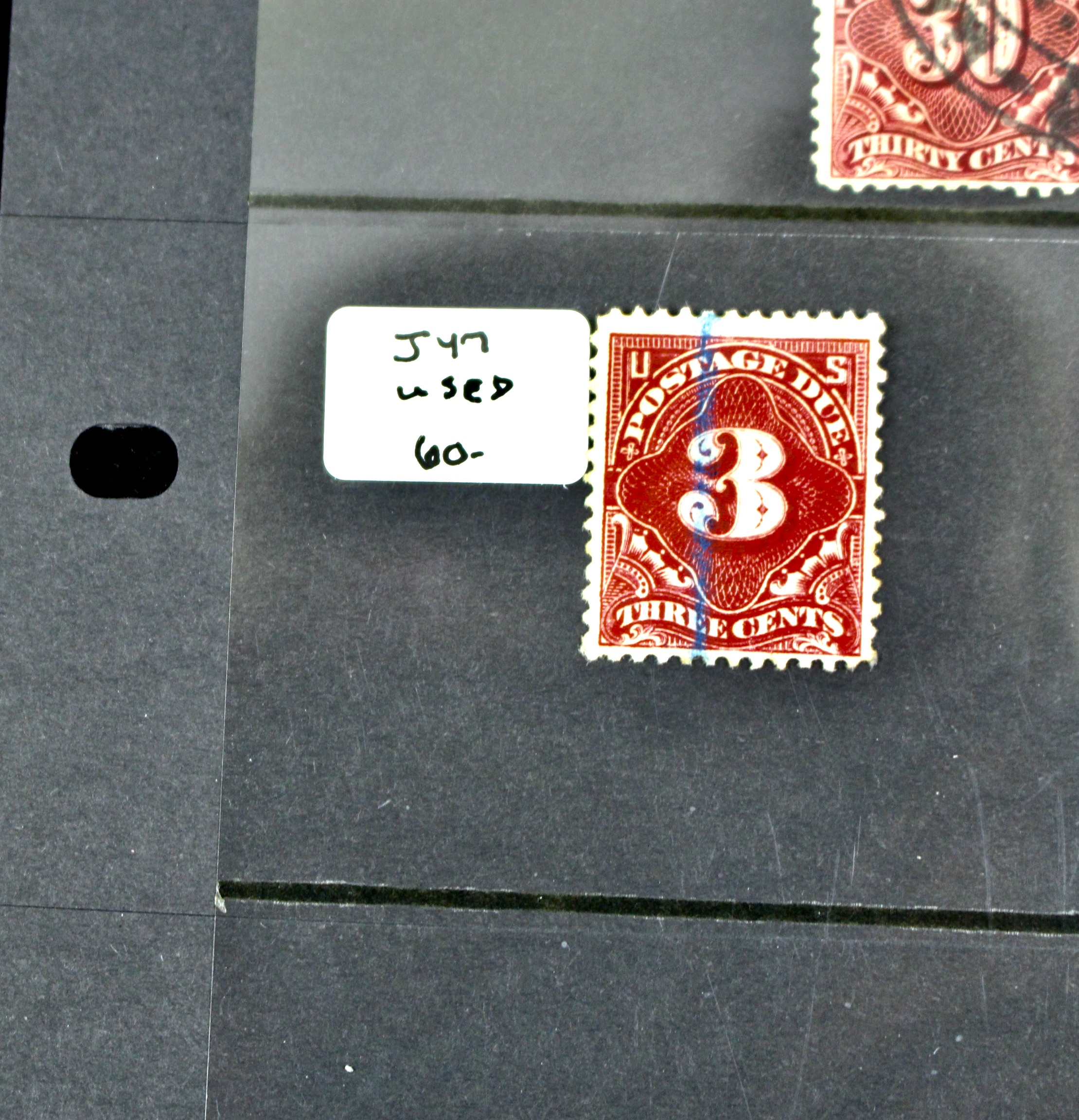 Nine Early U.S. Postage Due Stamps