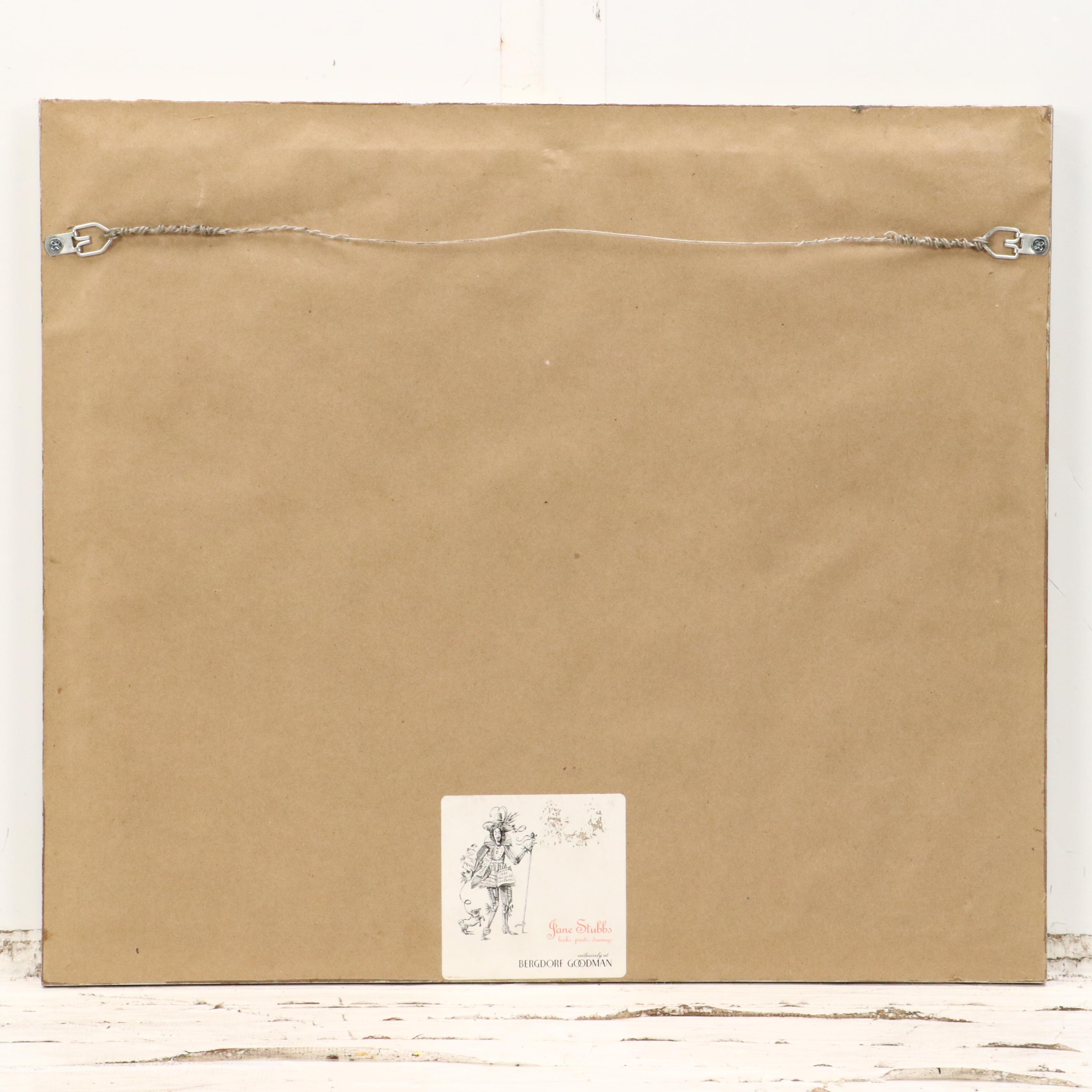 V. Spahn Ink and Watercolor Drawing of Showgirls in Dressing Room