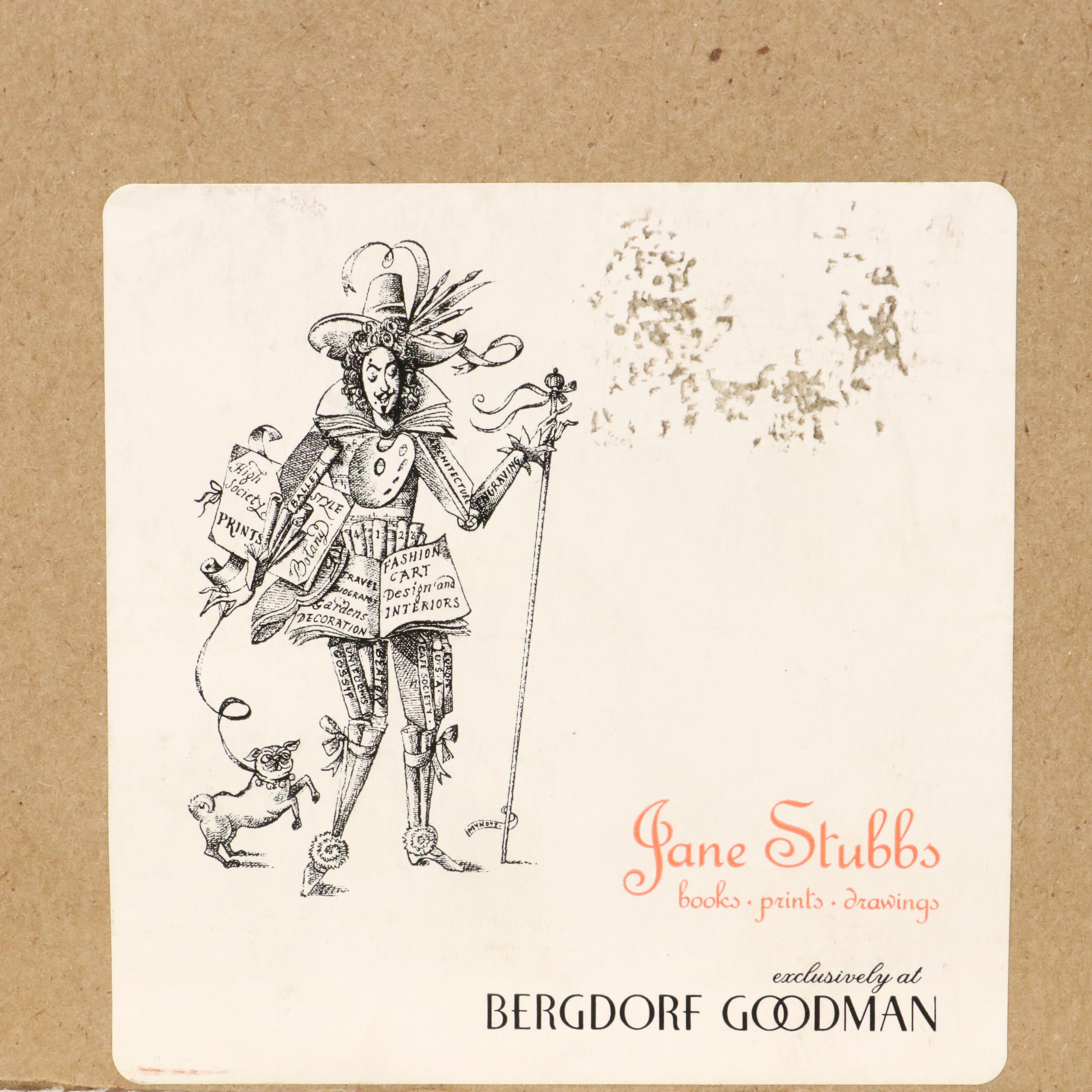 V. Spahn Ink and Watercolor Drawing of Showgirls in Dressing Room