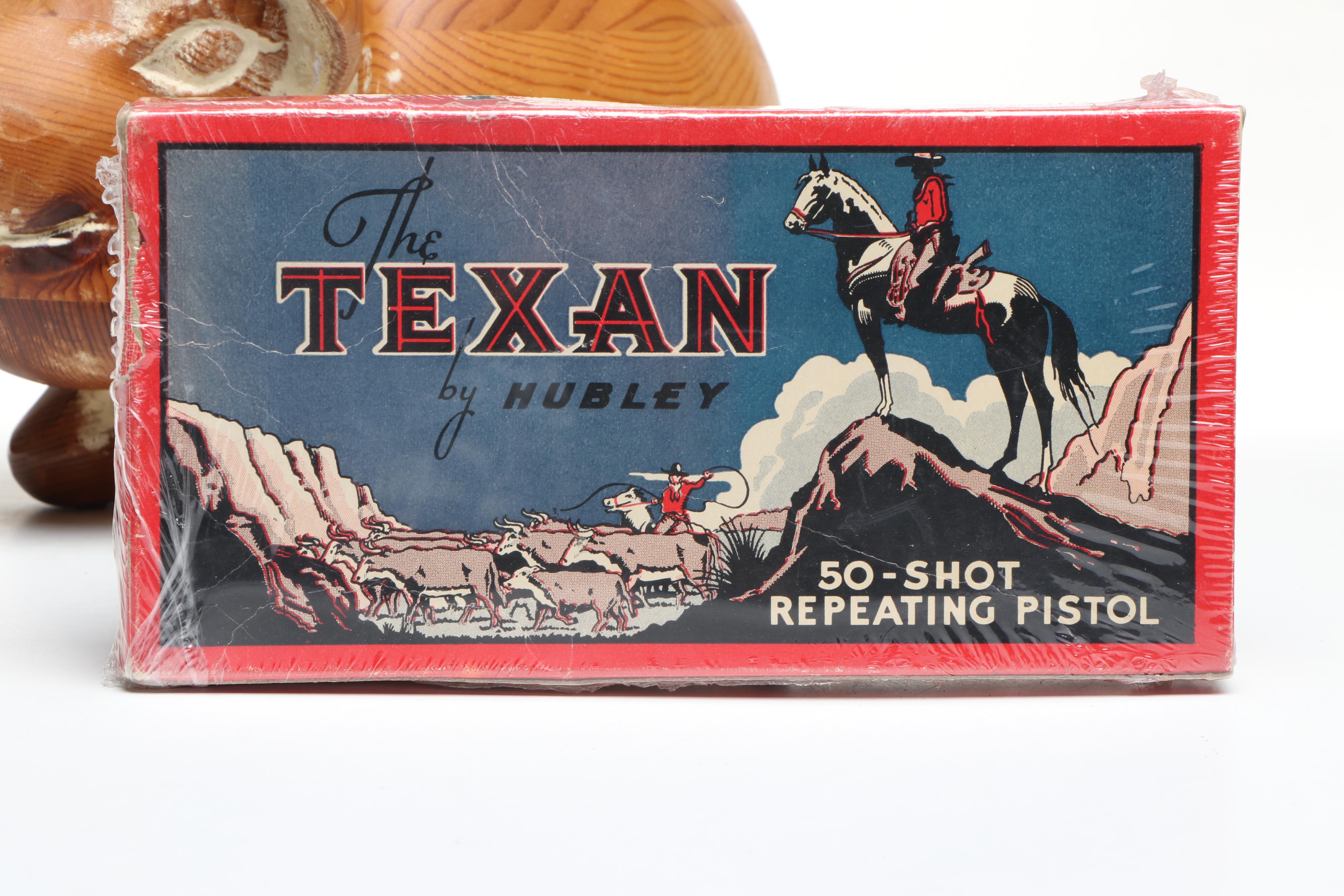 Wooden Pig Sculpture with Other Decor, Mid to Late 20th Century