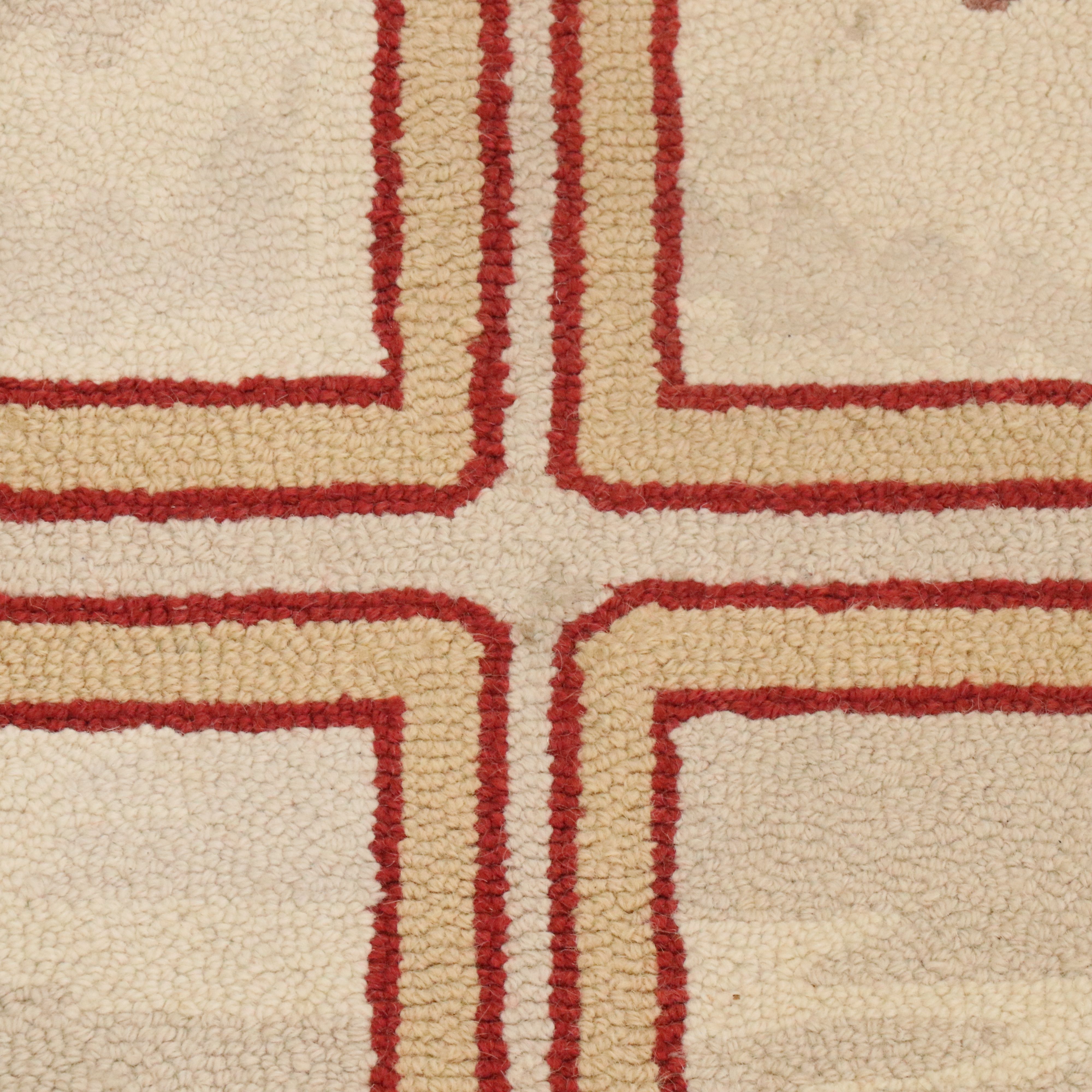 3'6 x 5'6 Handmade Hooked Wool Vintage Golfers Pictorial Area Rug