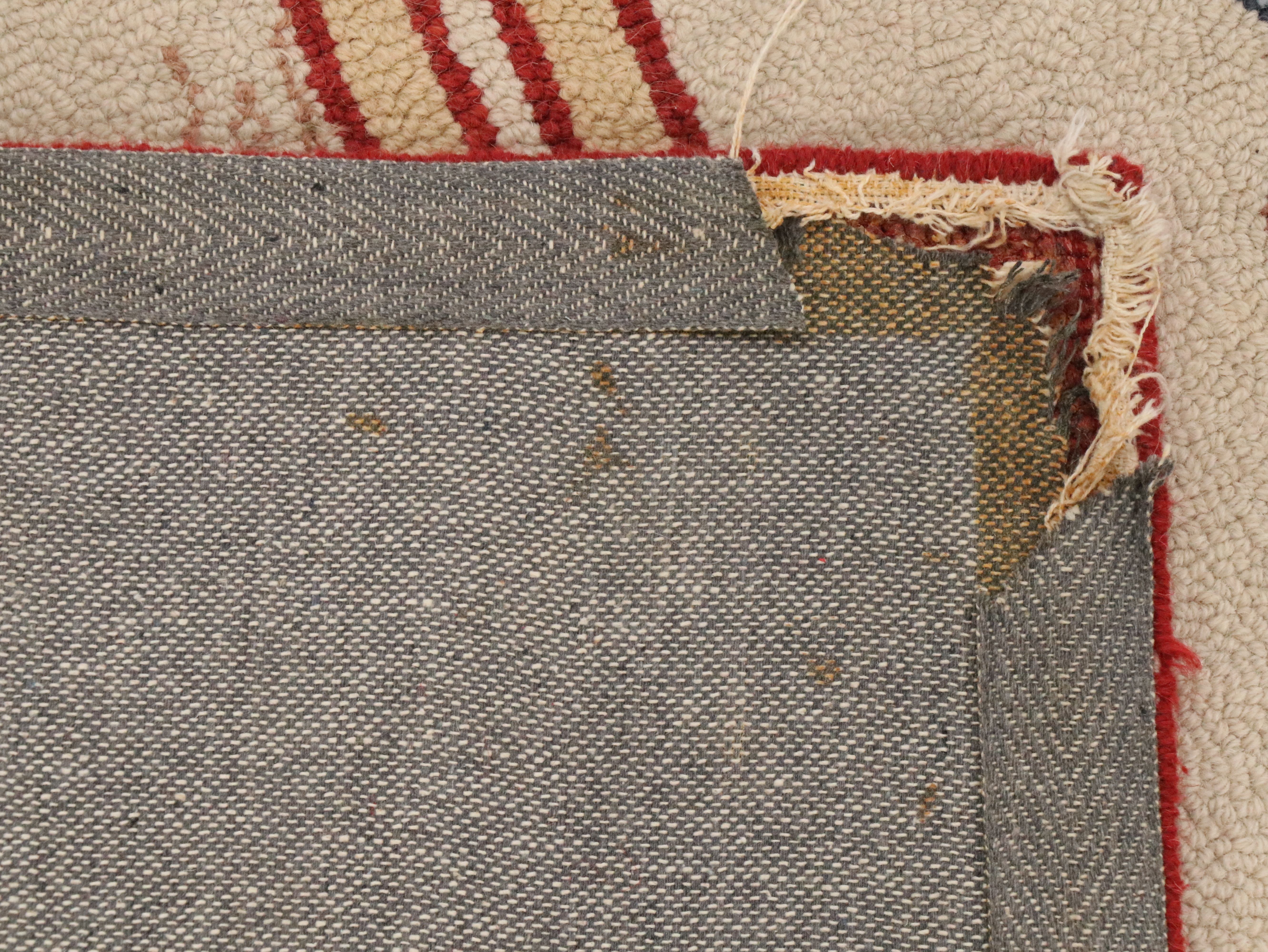 3'6 x 5'6 Handmade Hooked Wool Vintage Golfers Pictorial Area Rug