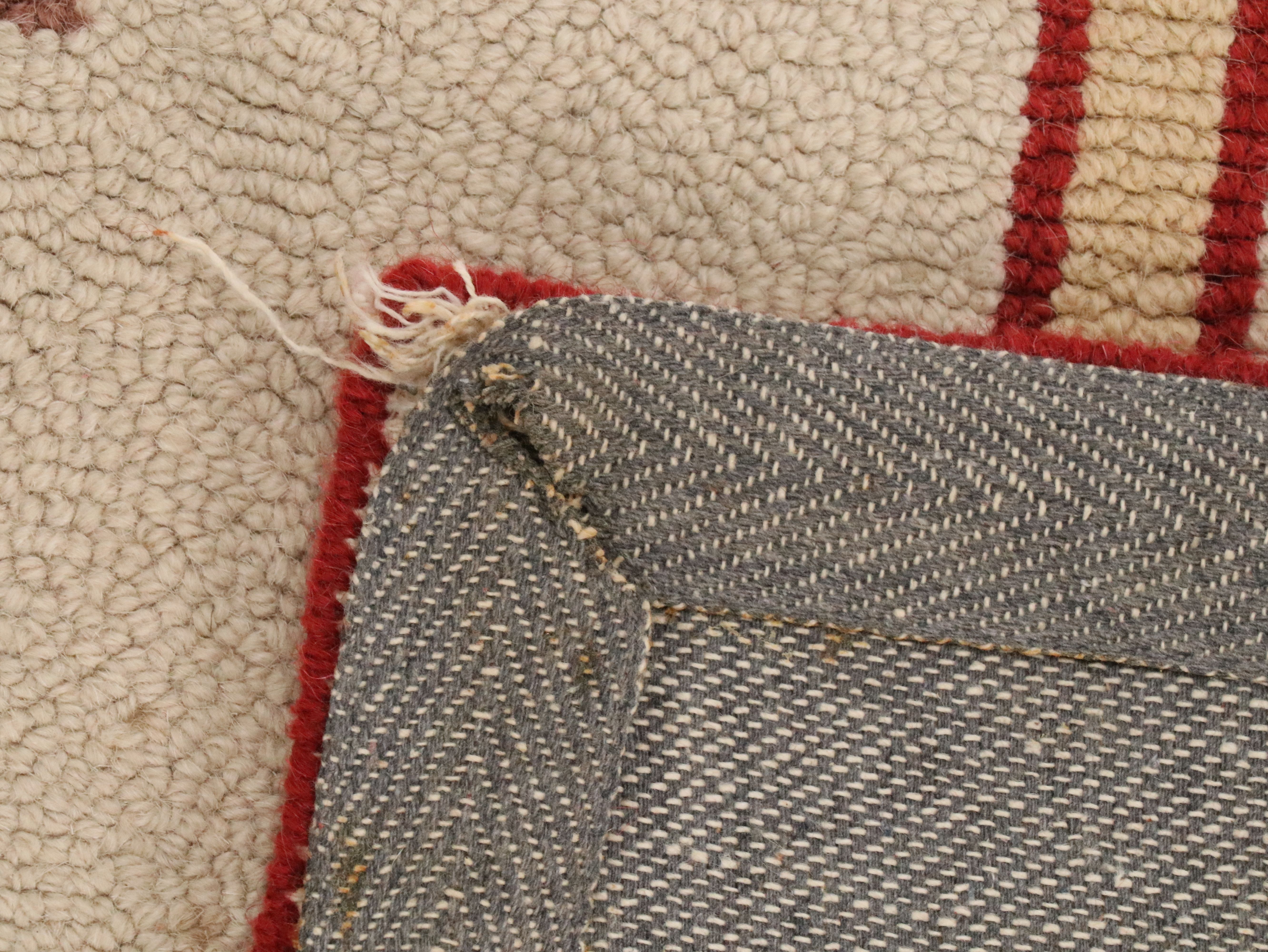 3'6 x 5'6 Handmade Hooked Wool Vintage Golfers Pictorial Area Rug