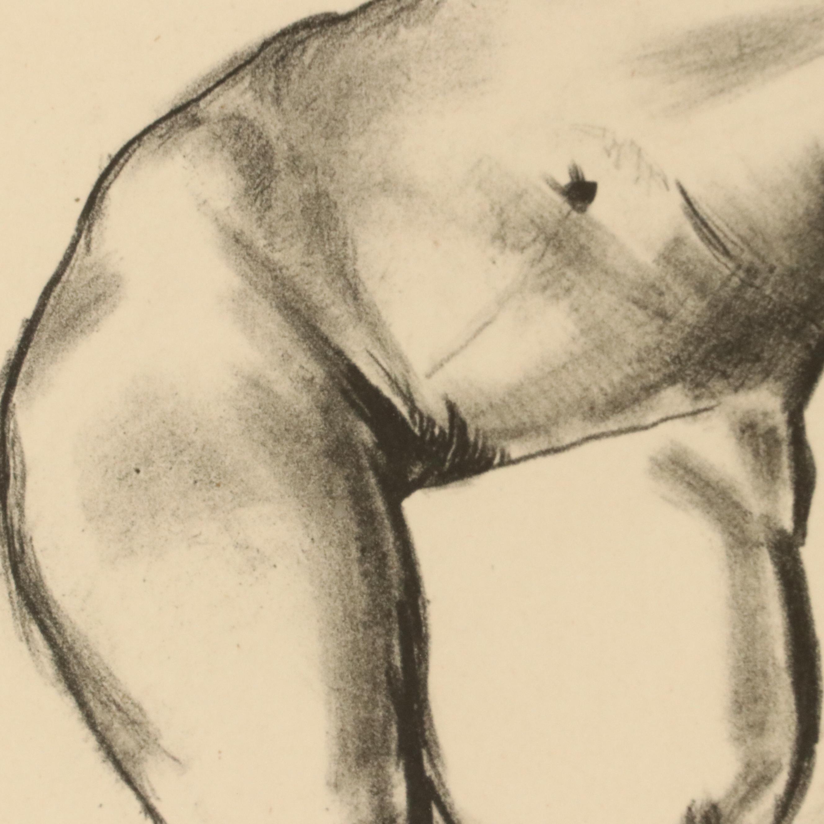 George Wesley Bellows Lithograph "Nude Study, Woman Stretched on Bed," 1924