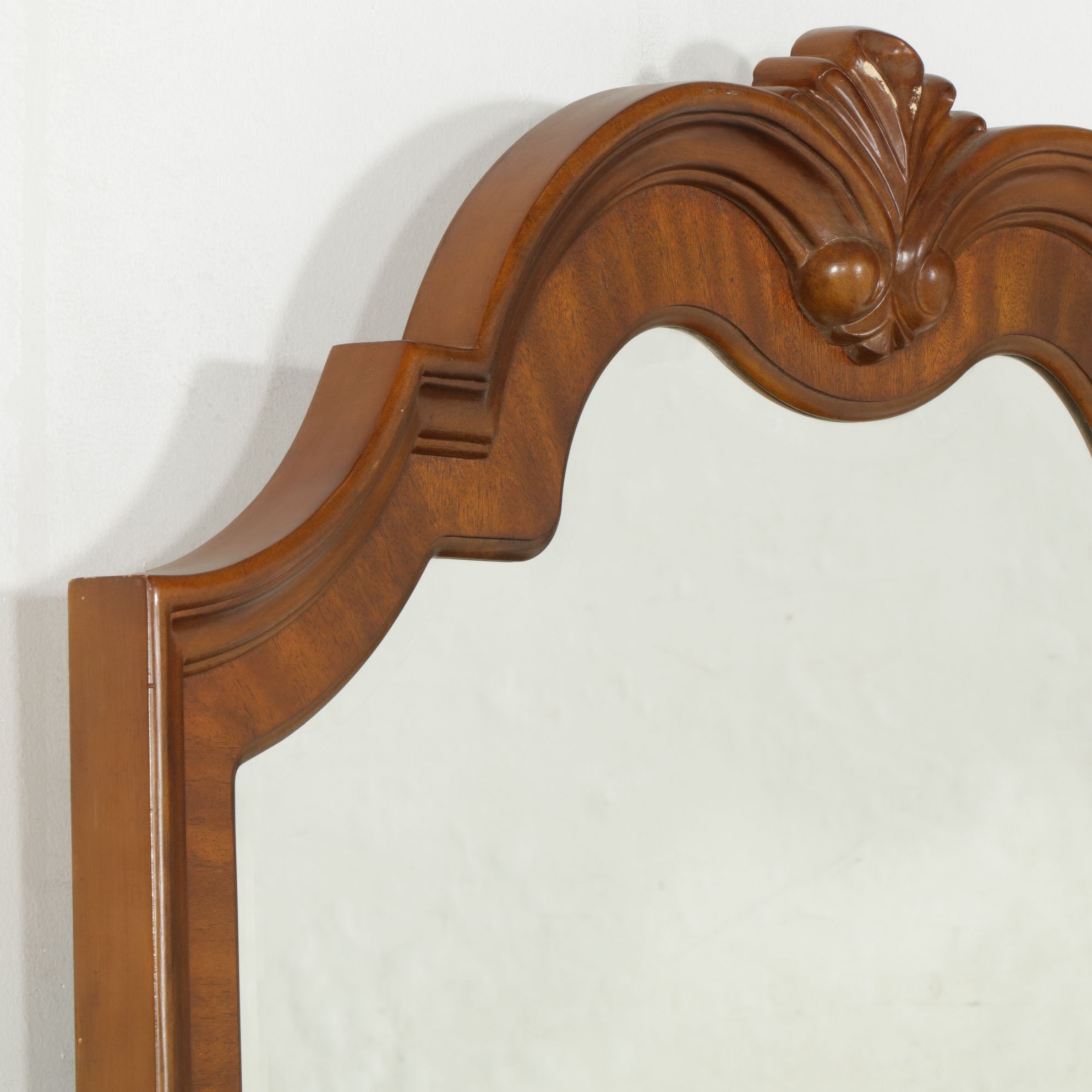 Klaussner Walnut Tall Serpentine Front Dresser and Mirror, 21st Century