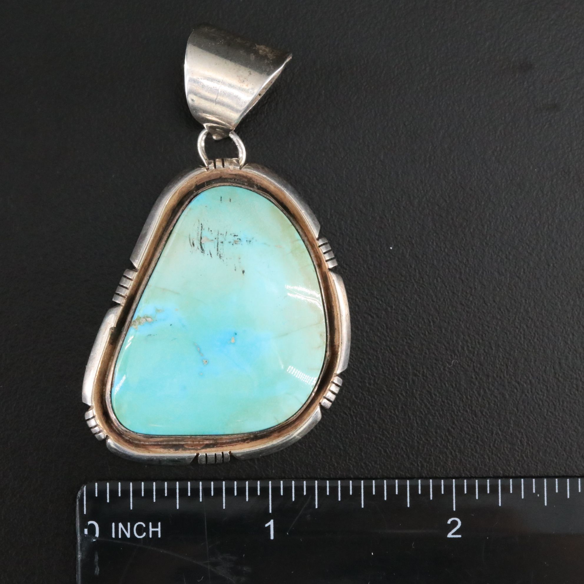 Southwestern Sterling Turquoise Pendant with Bracelet