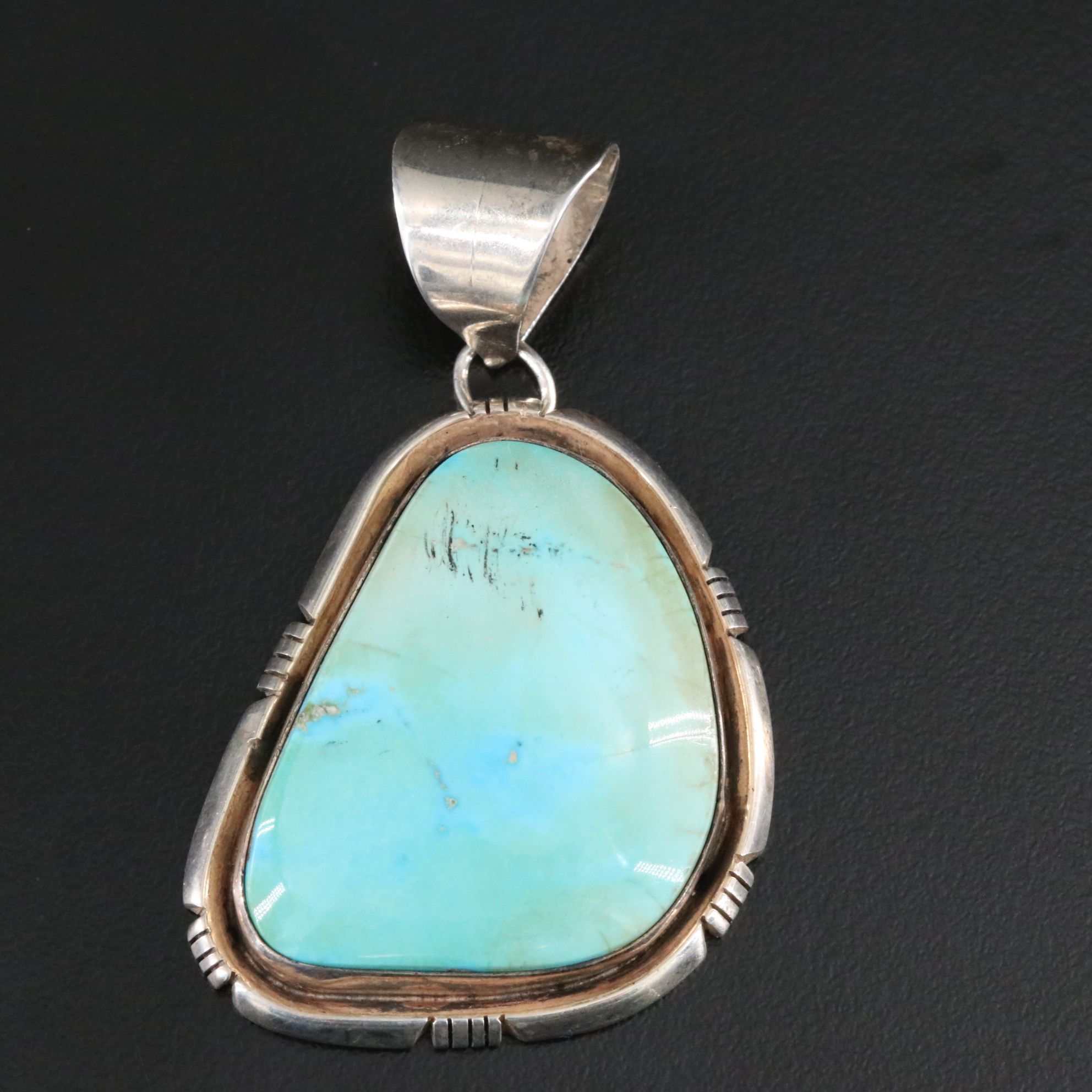 Southwestern Sterling Turquoise Pendant with Bracelet