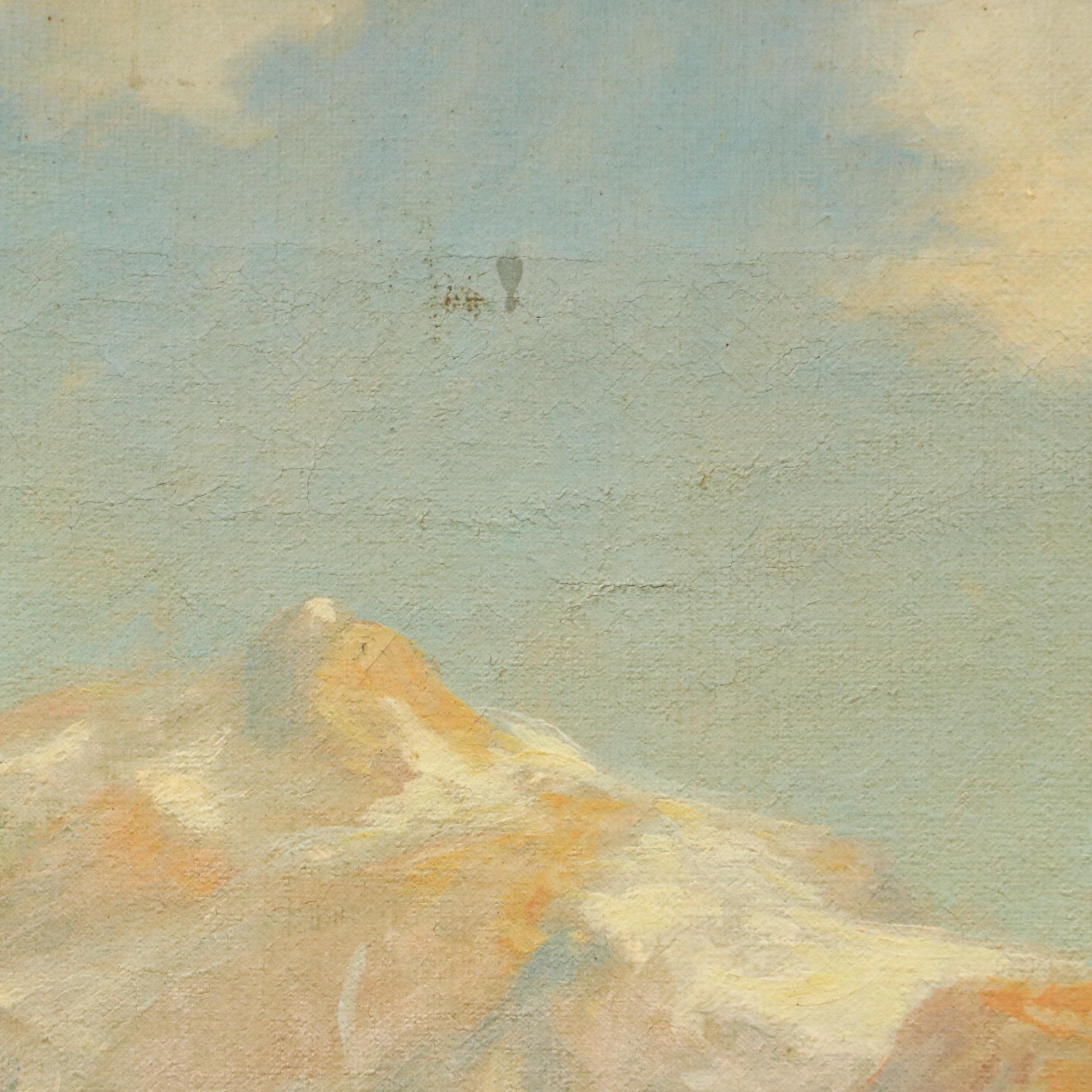 Grif Teller Landscape Oil Painting of Waterfall in Forest, Circa 1929