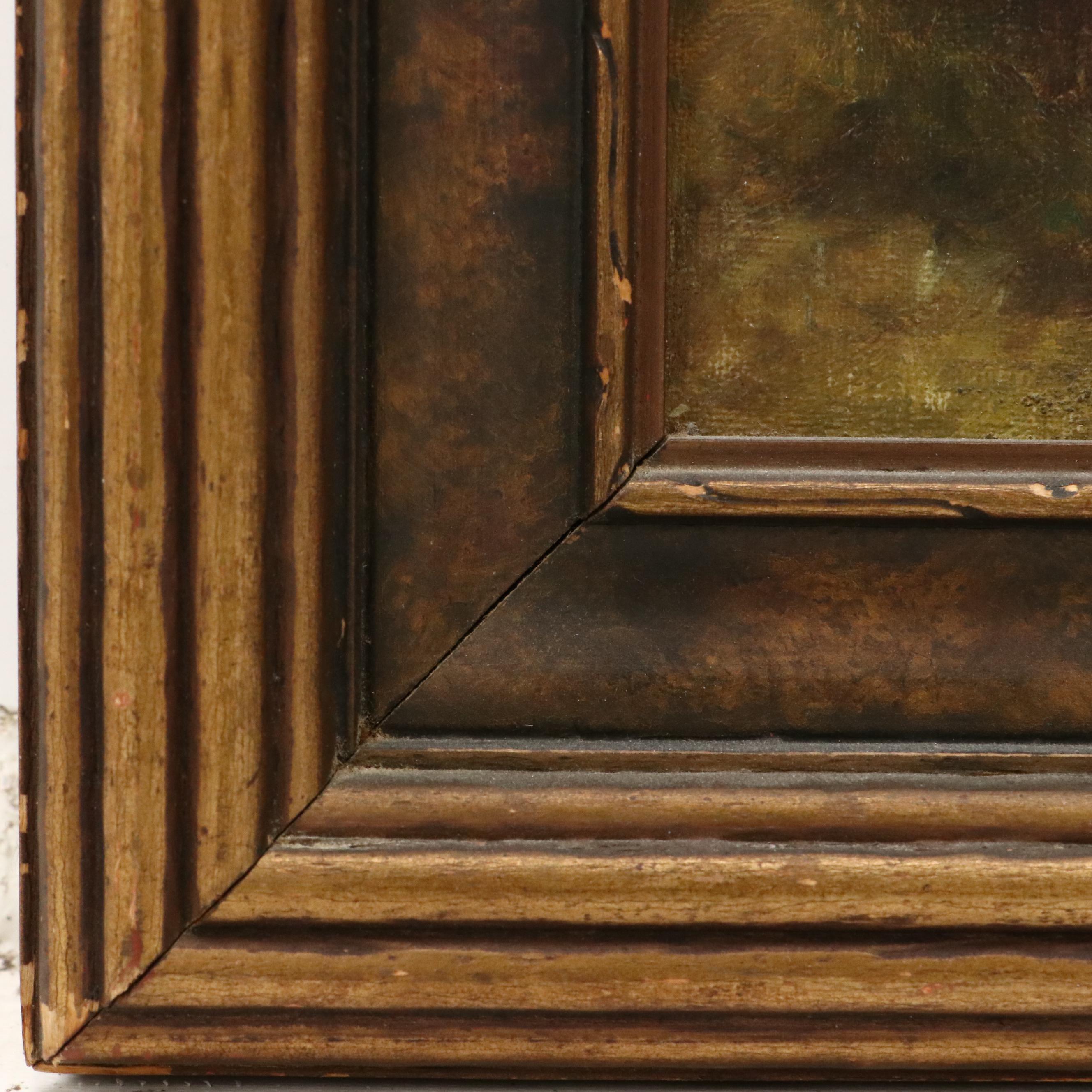 Grif Teller Landscape Oil Painting of Waterfall in Forest, Circa 1929