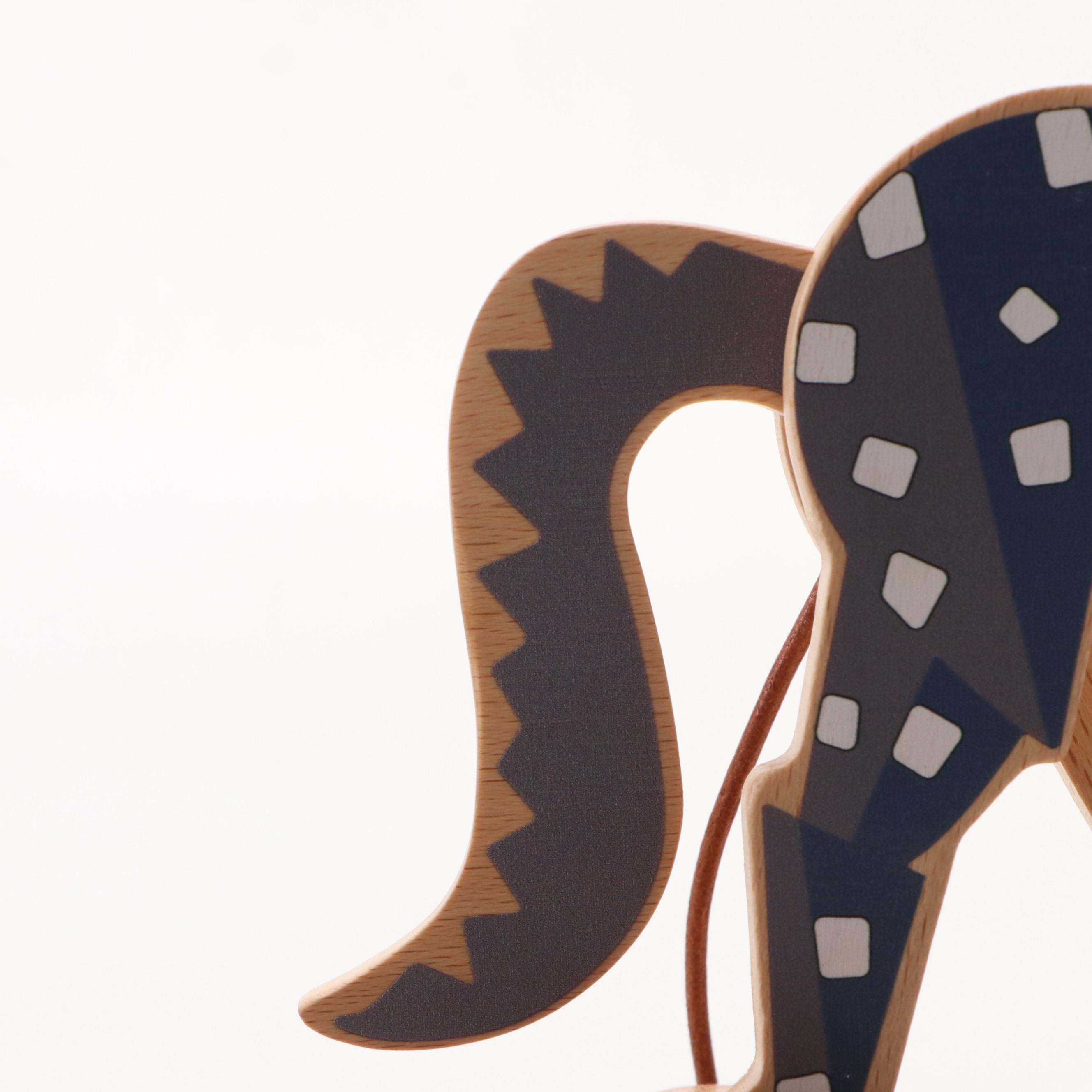 Hermès "Épopée" Beechwood Pull-Along Horse with Bridle Leather Rope