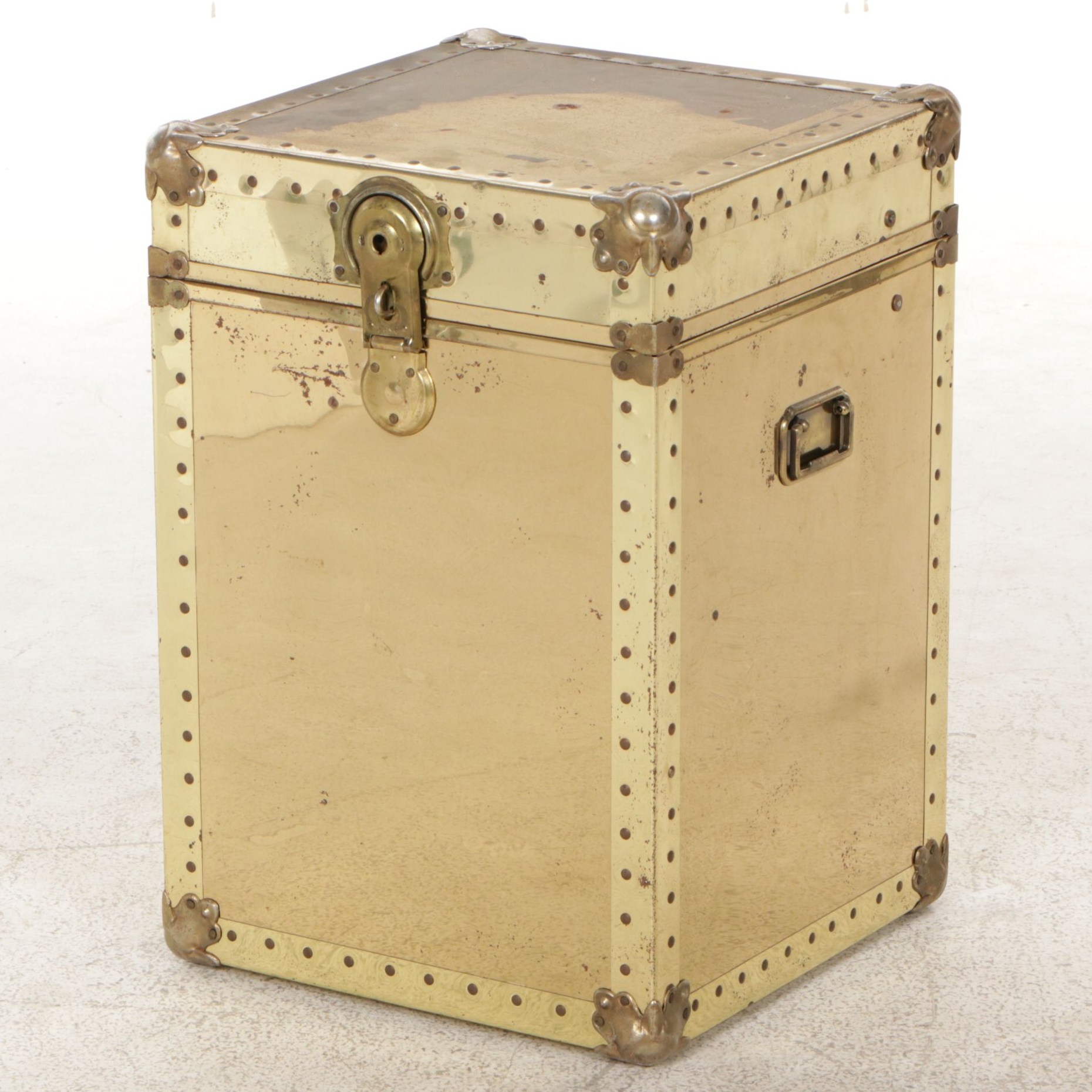 Brass-Finish Cedar-Lined Trunk