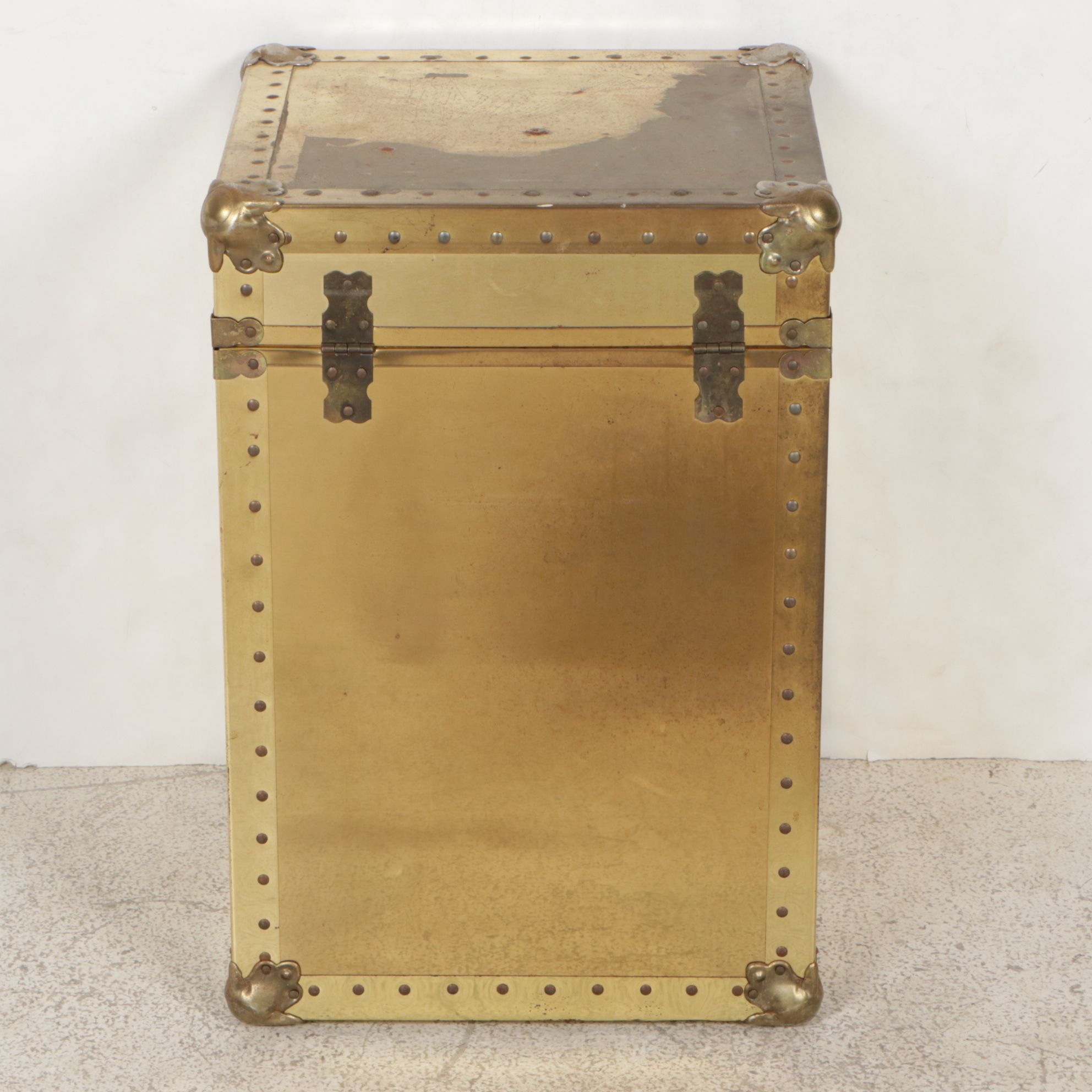 Brass-Finish Cedar-Lined Trunk