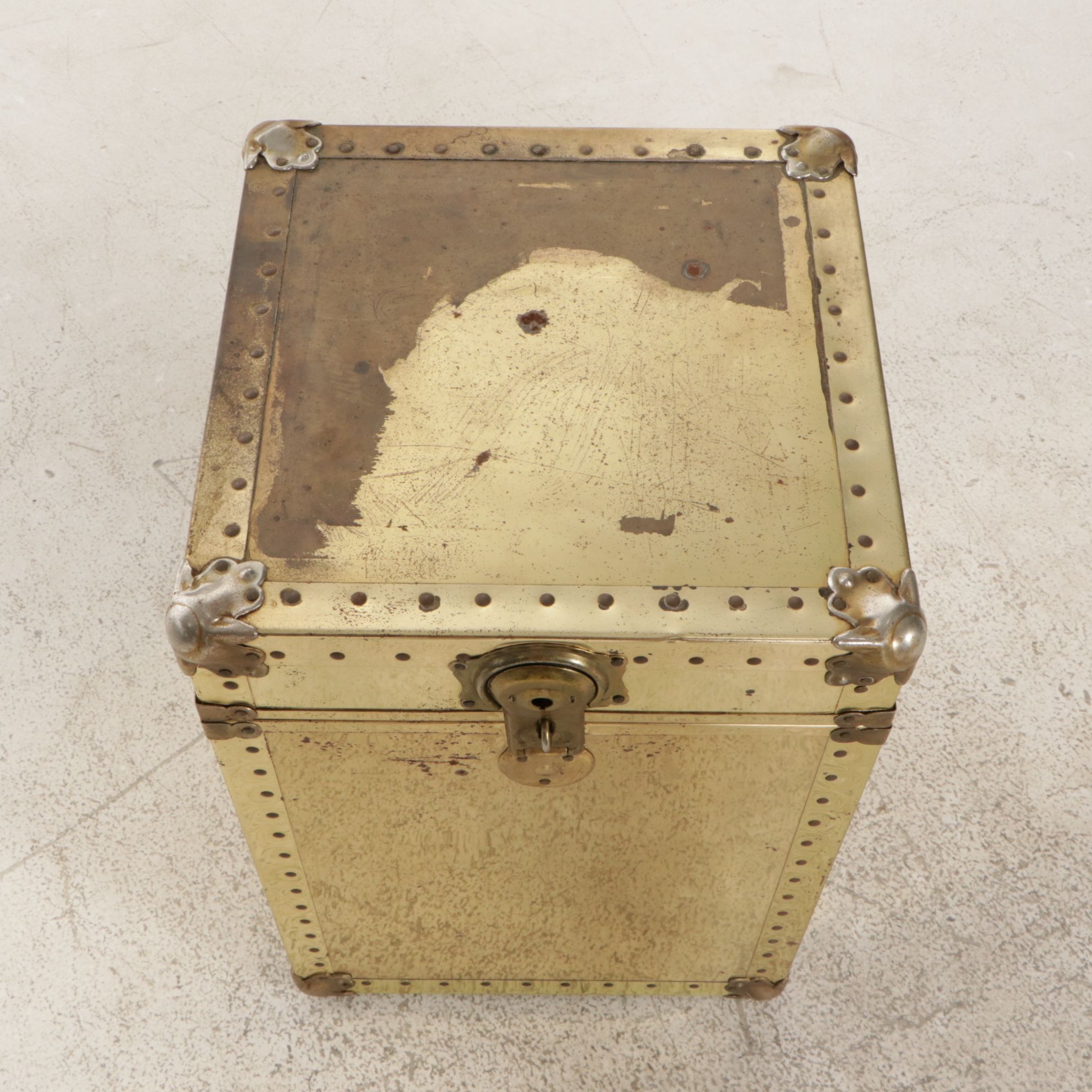 Brass-Finish Cedar-Lined Trunk