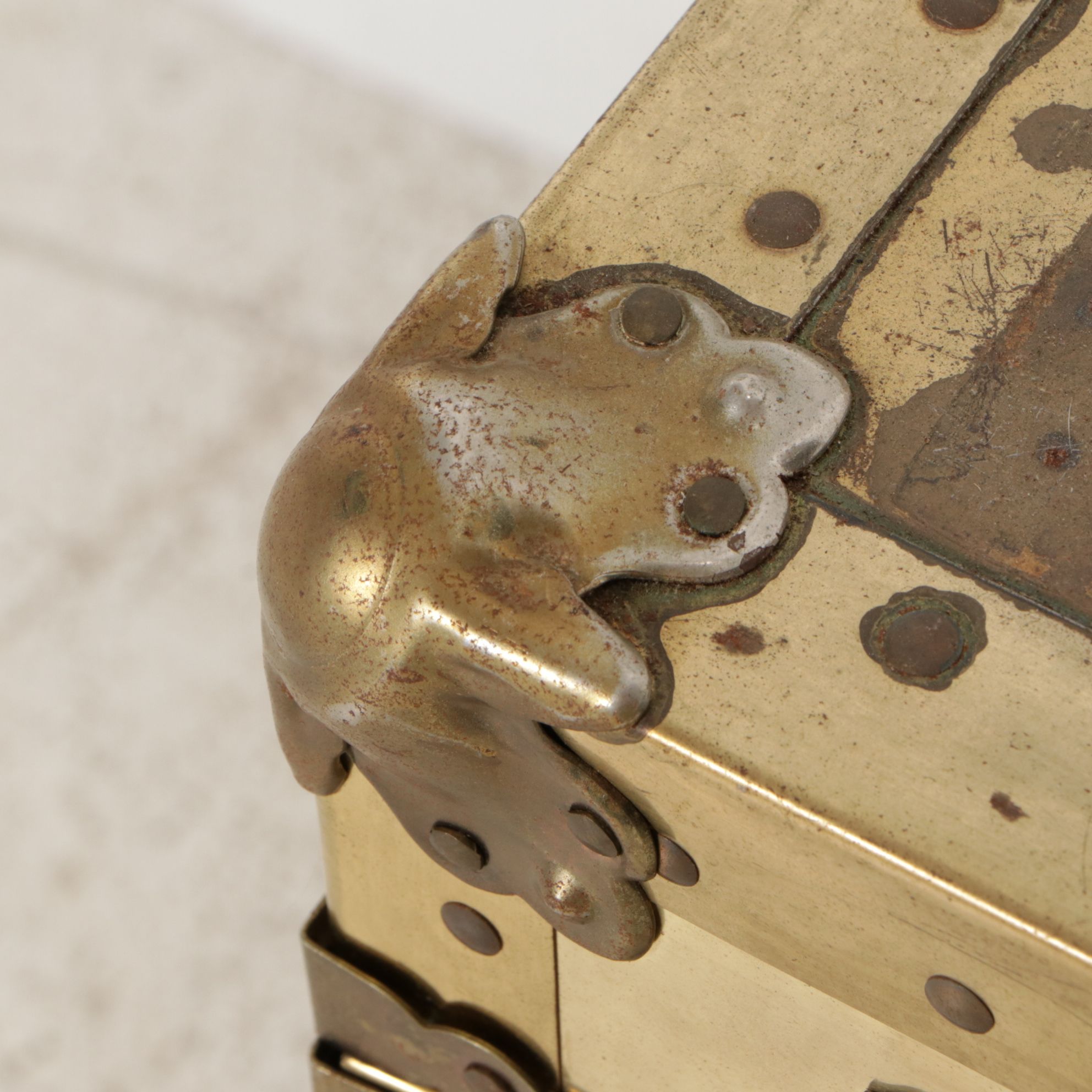 Brass-Finish Cedar-Lined Trunk