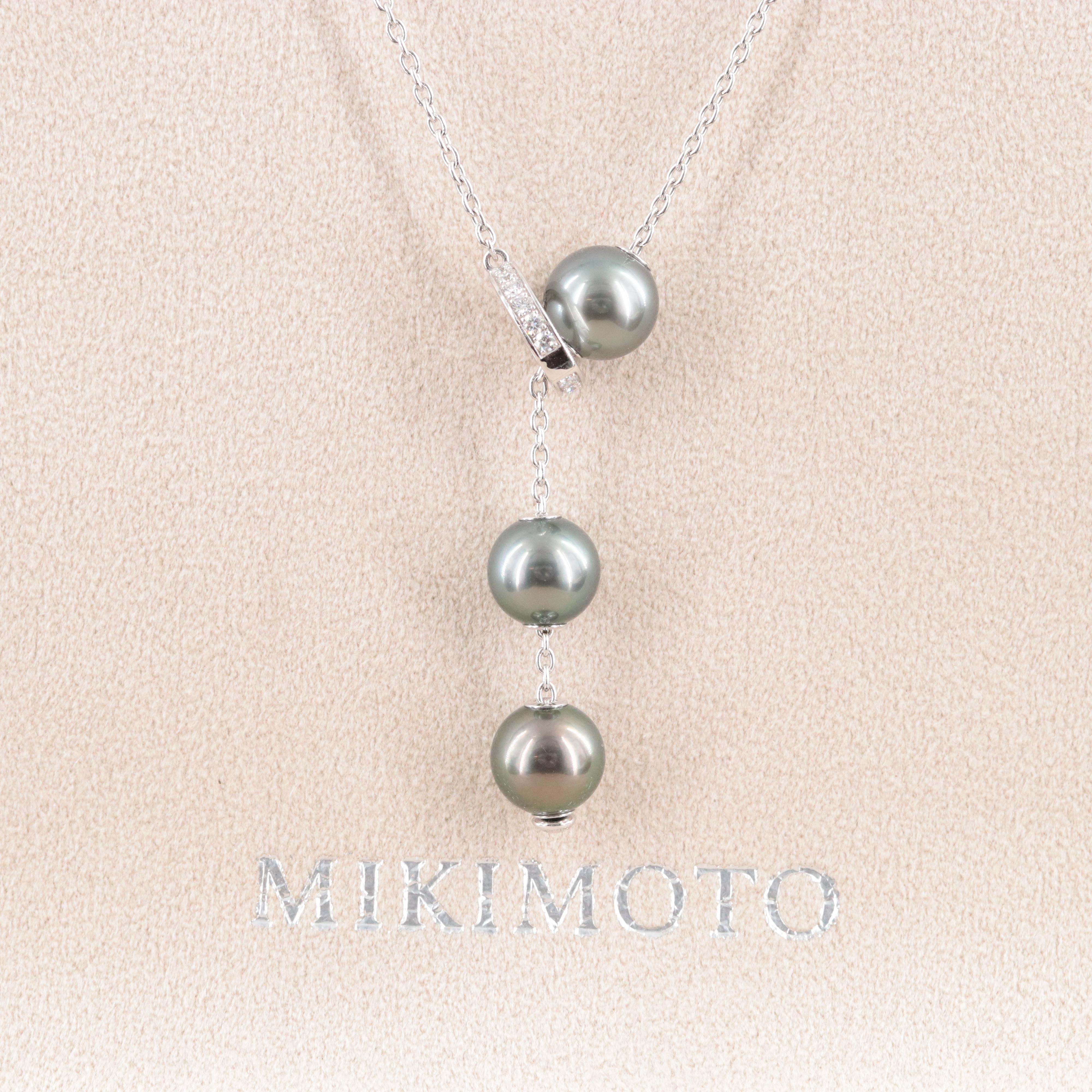 Mikimoto 18K Pearl and 0.26 CTW Diamond Lariat Necklace